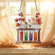 Maple Leaf Test Tube Ornament , Science Plant Window Decor, Botanical Lab Art Gift, Unique Home Accent