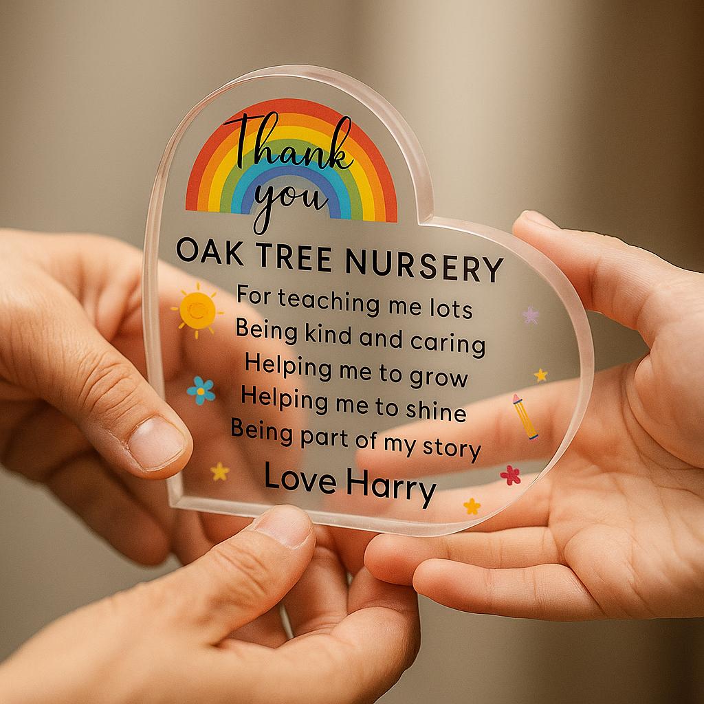 Personalized Thank You Nursery Acrylic Block Gifts, Personalised Nursery Teacher Gift, Nursery Worker Gifts, Preschool Gifts, Nursery Gift