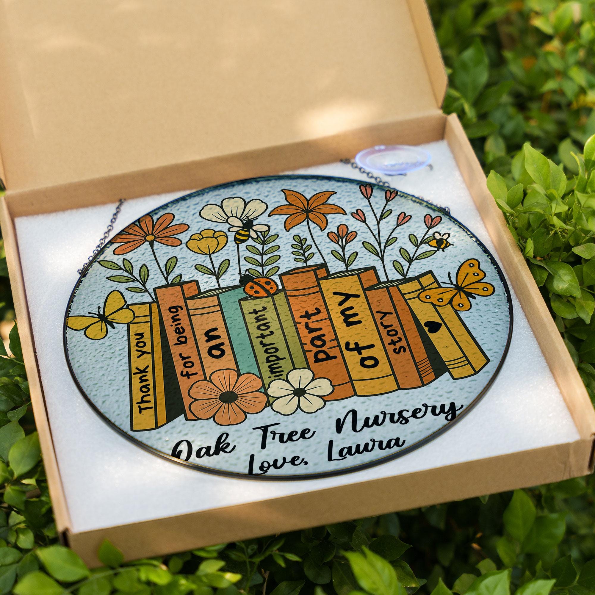 Personalized Nursery Thank You Glass Suncatcher, Thank You Nursery Gifts, Custom Nursery Teacher Gift, Nursery Worker Gifts, Preschool Gifts