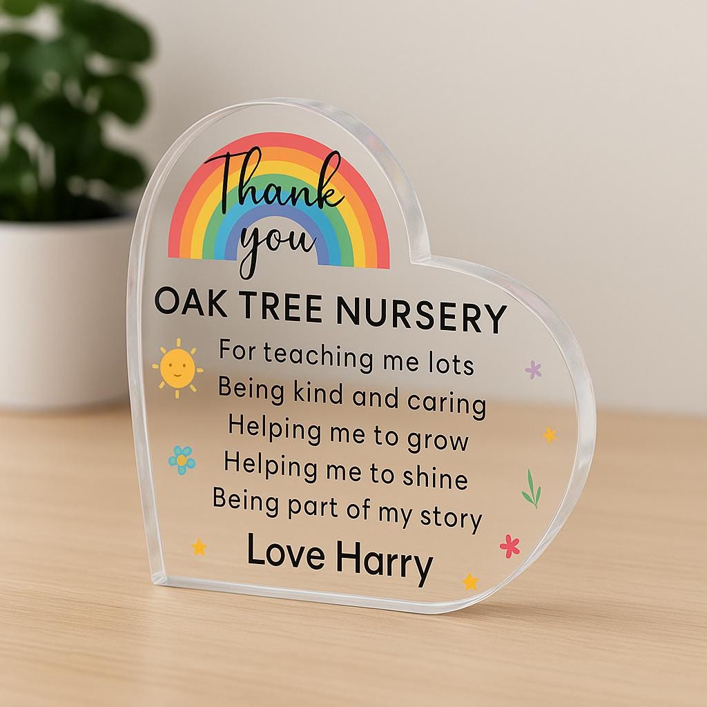 Personalized Thank You Nursery Acrylic Block Gifts, Personalised Nursery Teacher Gift, Nursery Worker Gifts, Preschool Gifts, Nursery Gift