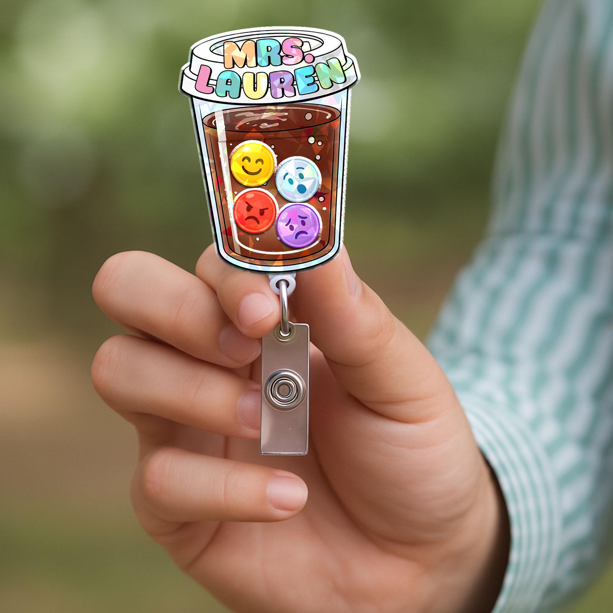 Personalized School Counselor Gift Set | Badge Reel & Leather ID Holder | Acrylic Clipboard | Back to School Teacher Counselor Supplies