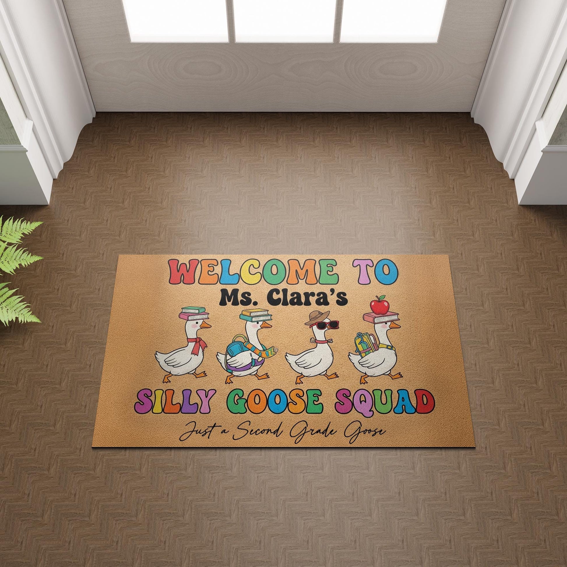 Silly Goose Squad Doormat, Funny Teacher Welcome Mat, Custom Classroom Rug, Back to School Decor, Personalized School Entry Mat
