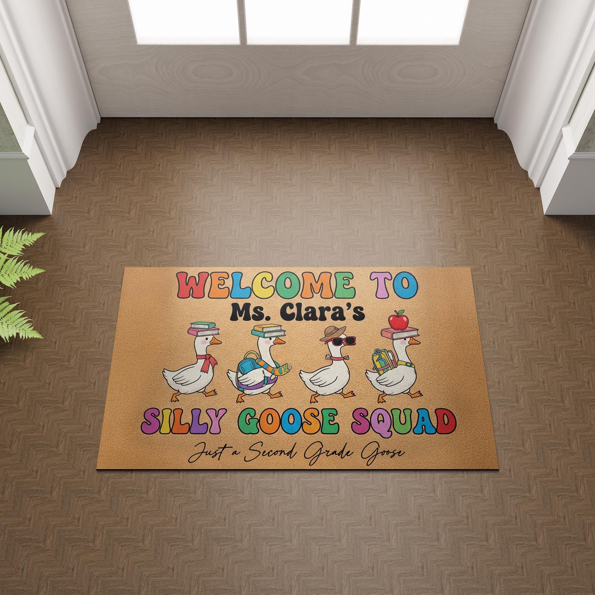 Silly Goose Squad Doormat, Funny Teacher Welcome Mat, Custom Classroom Rug, Back to School Decor, Personalized School Entry Mat