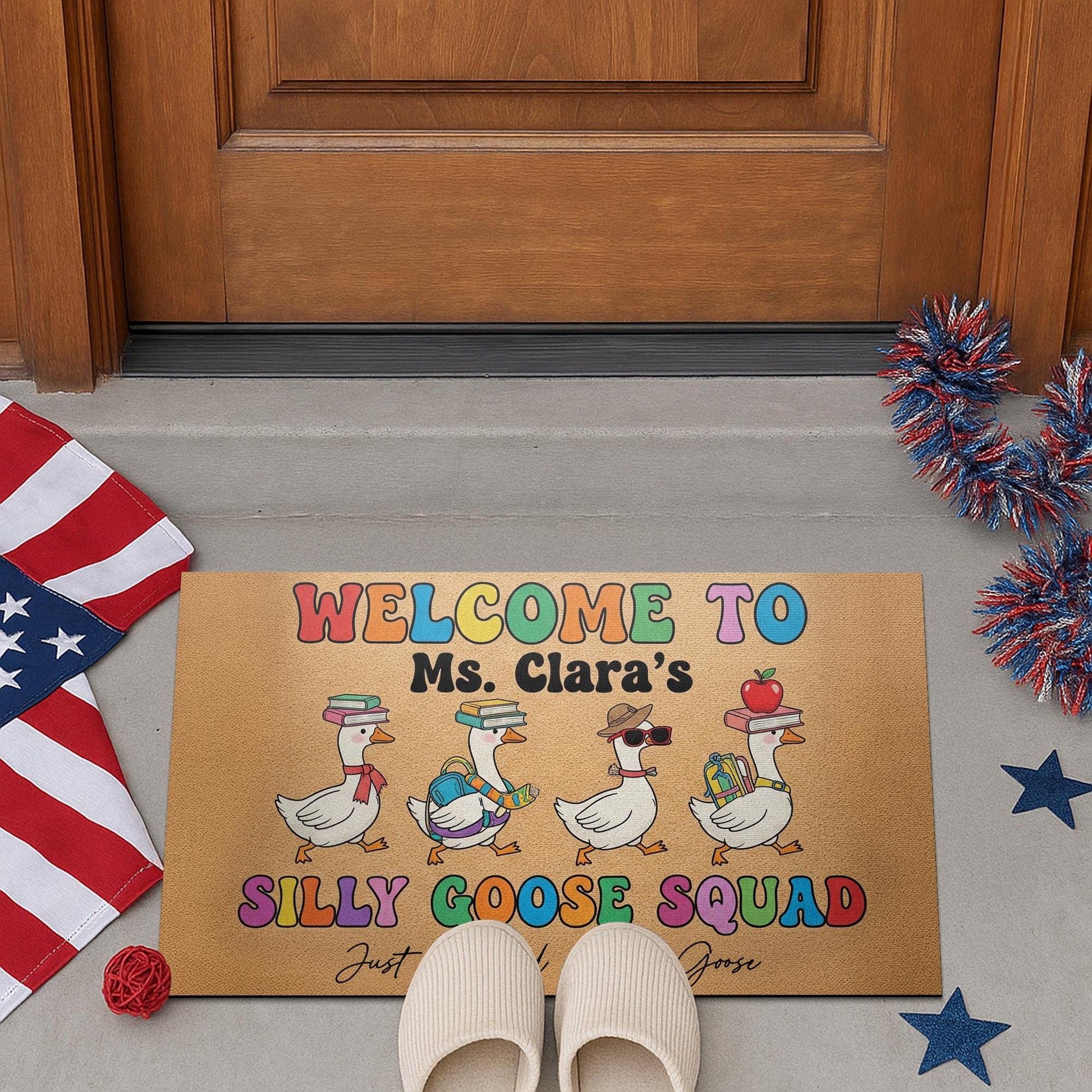 Silly Goose Squad Doormat, Funny Teacher Welcome Mat, Custom Classroom Rug, Back to School Decor, Personalized School Entry Mat