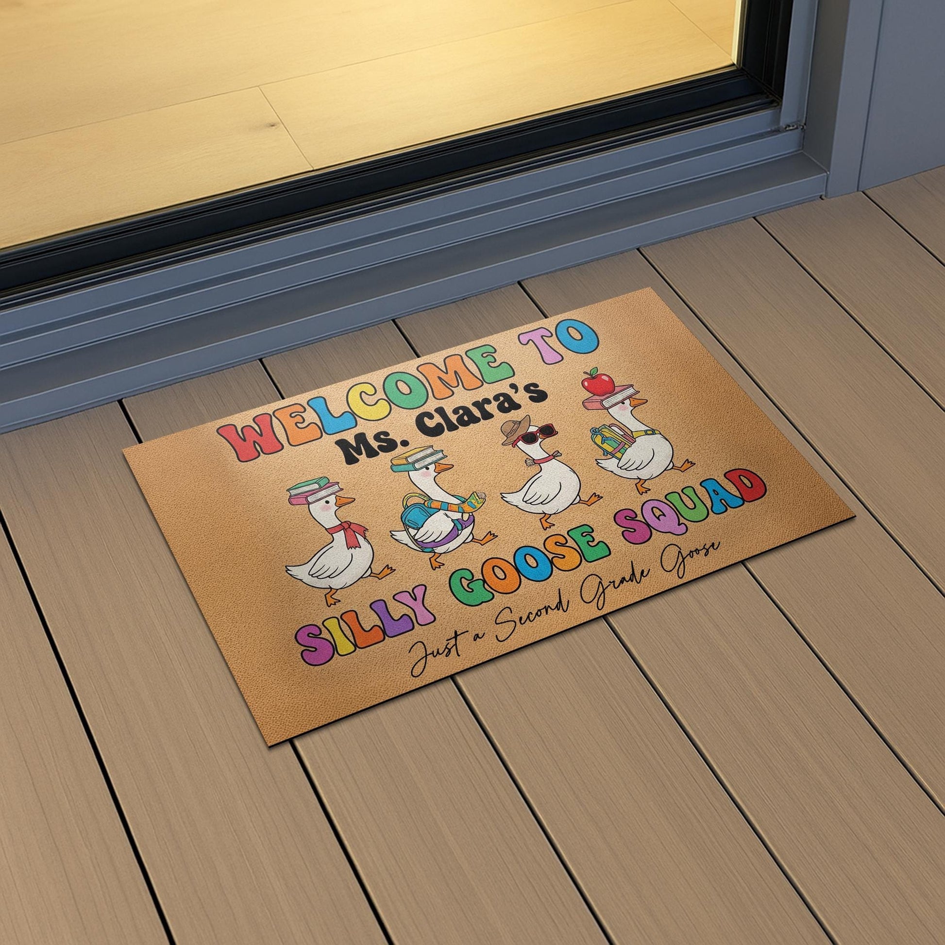 Silly Goose Squad Doormat, Funny Teacher Welcome Mat, Custom Classroom Rug, Back to School Decor, Personalized School Entry Mat