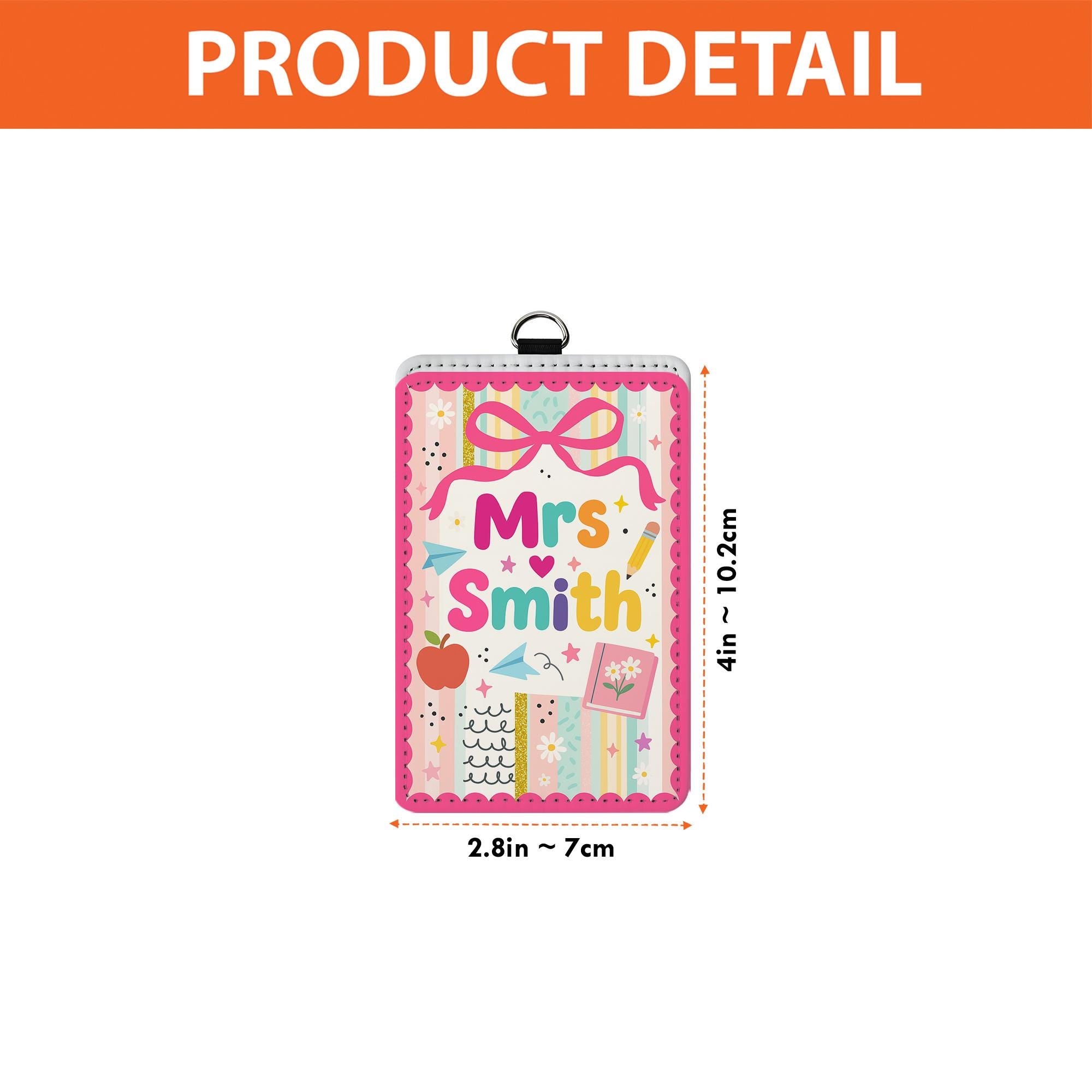 Custom Teacher Badge Holder, Cute Name ID Lanyard for Teacher, Personalized Classroom Gift, Back to School Teacher Tag
