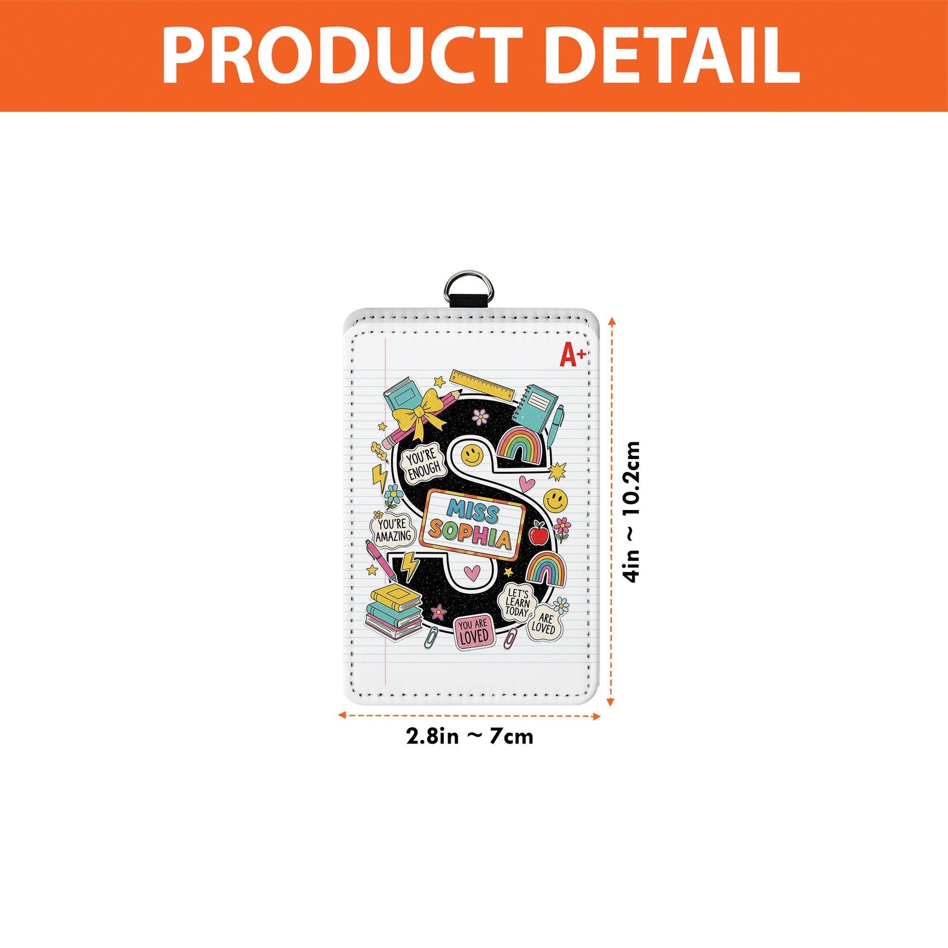 Custom Teacher Badge Holder, Personalized ID Card with Name, Cute Back to School Lanyard, Classroom Accessory for Educators