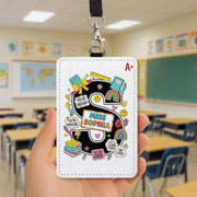 Custom Teacher Badge Holder, Personalized ID Card with Name, Cute Back to School Lanyard, Classroom Accessory for Educators