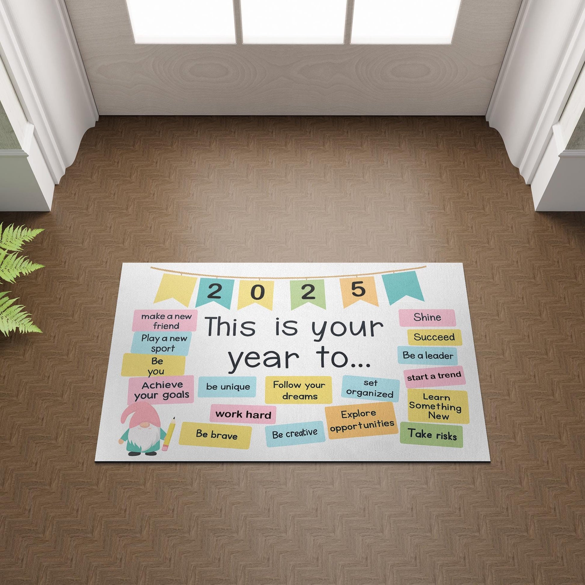 This Is Your Year Motivational Classroom Doormat 2025, Back to School Rug with Goals, Teacher Welcome Mat, Positive Entry Decor, School Deco