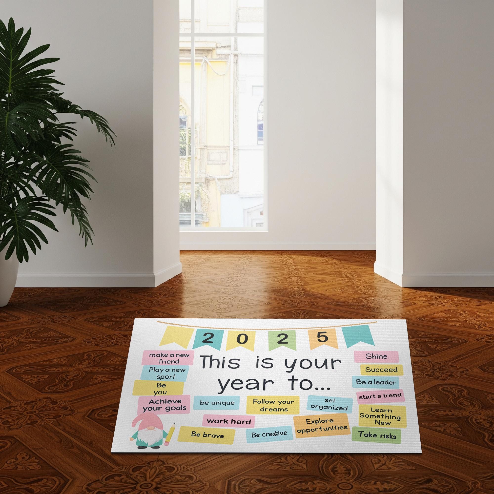 This Is Your Year Motivational Classroom Doormat 2025, Back to School Rug with Goals, Teacher Welcome Mat, Positive Entry Decor, School Deco