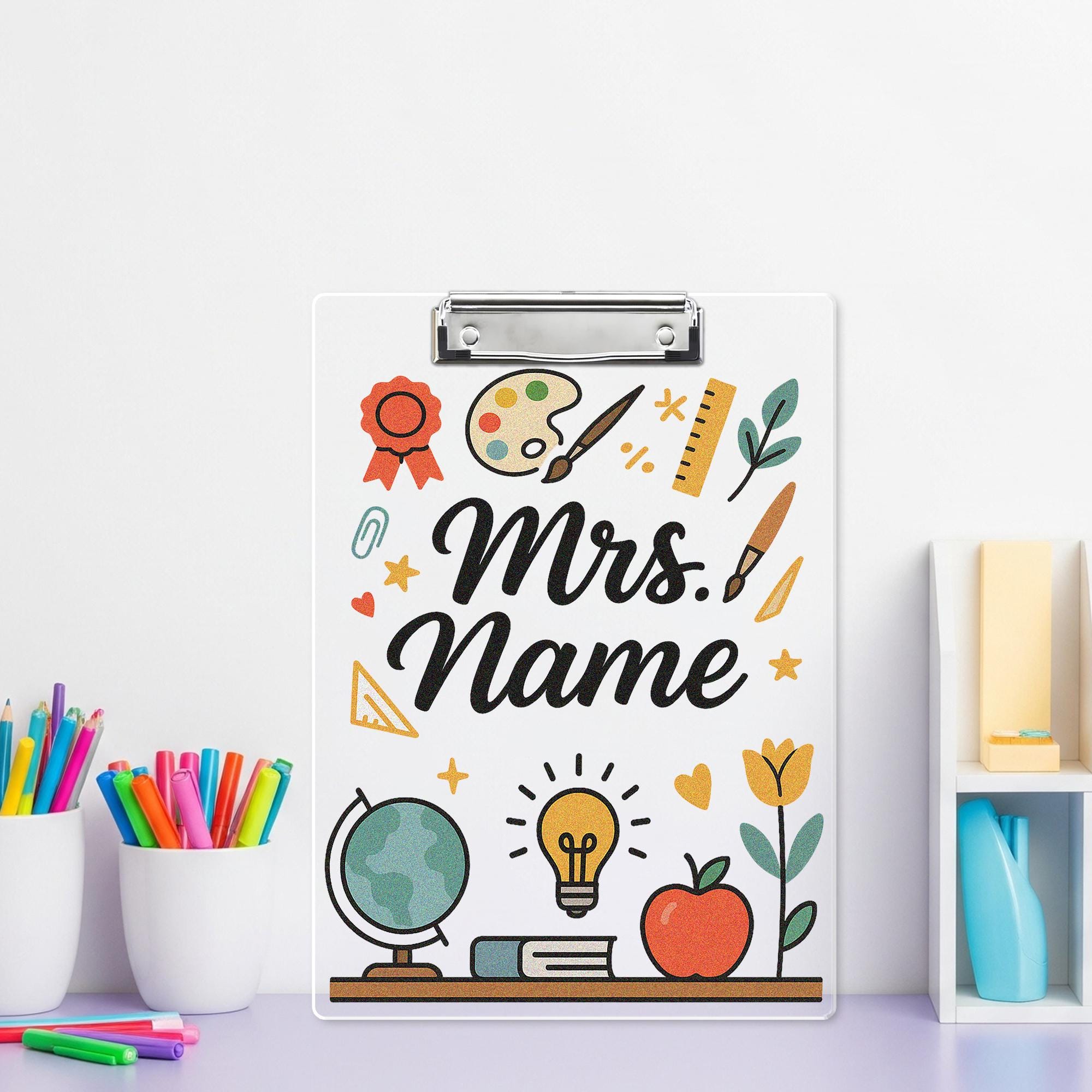 Custom Teacher Clipboard, Personalized Back to School Clipboard, Educational Art Design, Classroom Gift for Teachers and Educators