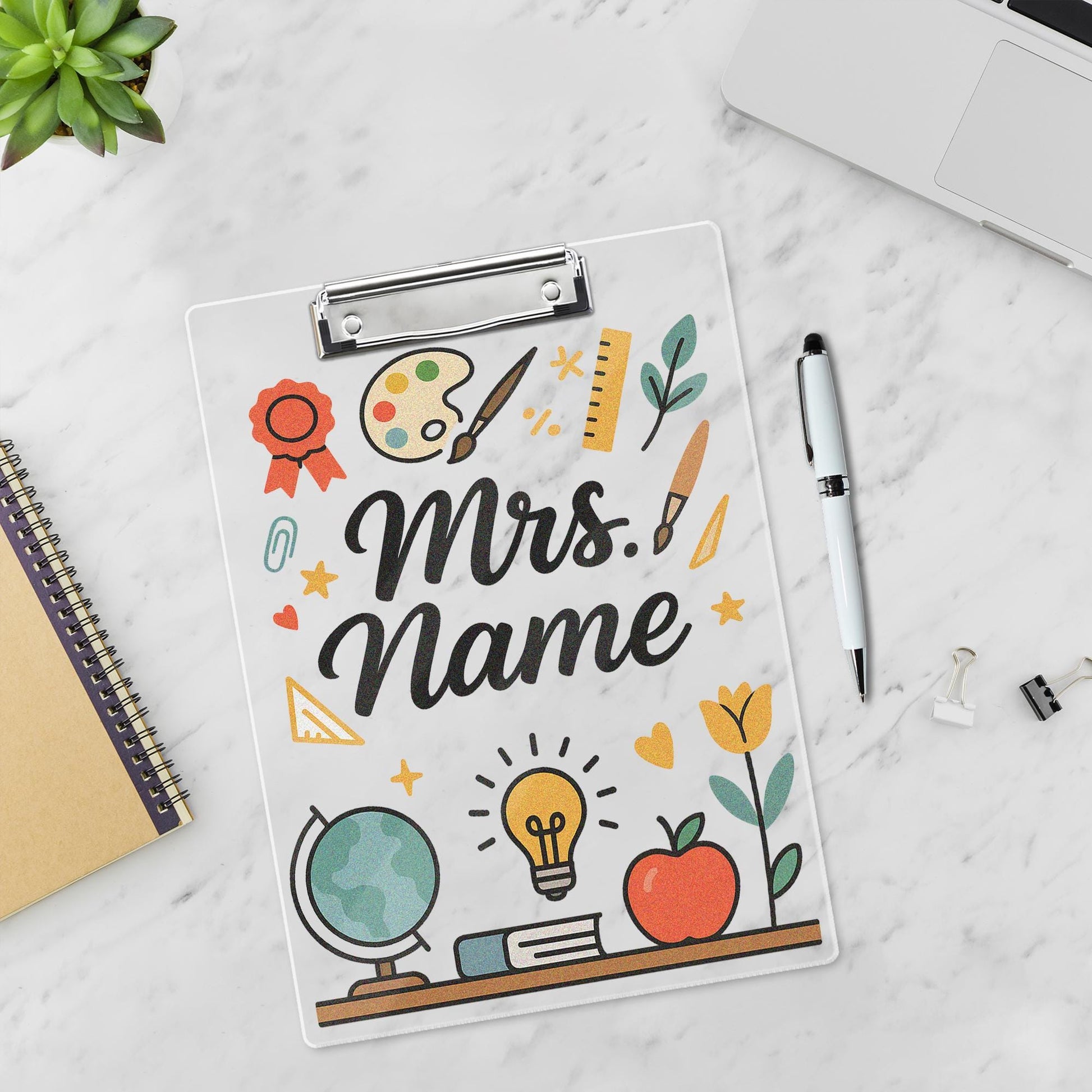 Custom Teacher Clipboard, Personalized Back to School Clipboard, Educational Art Design, Classroom Gift for Teachers and Educators