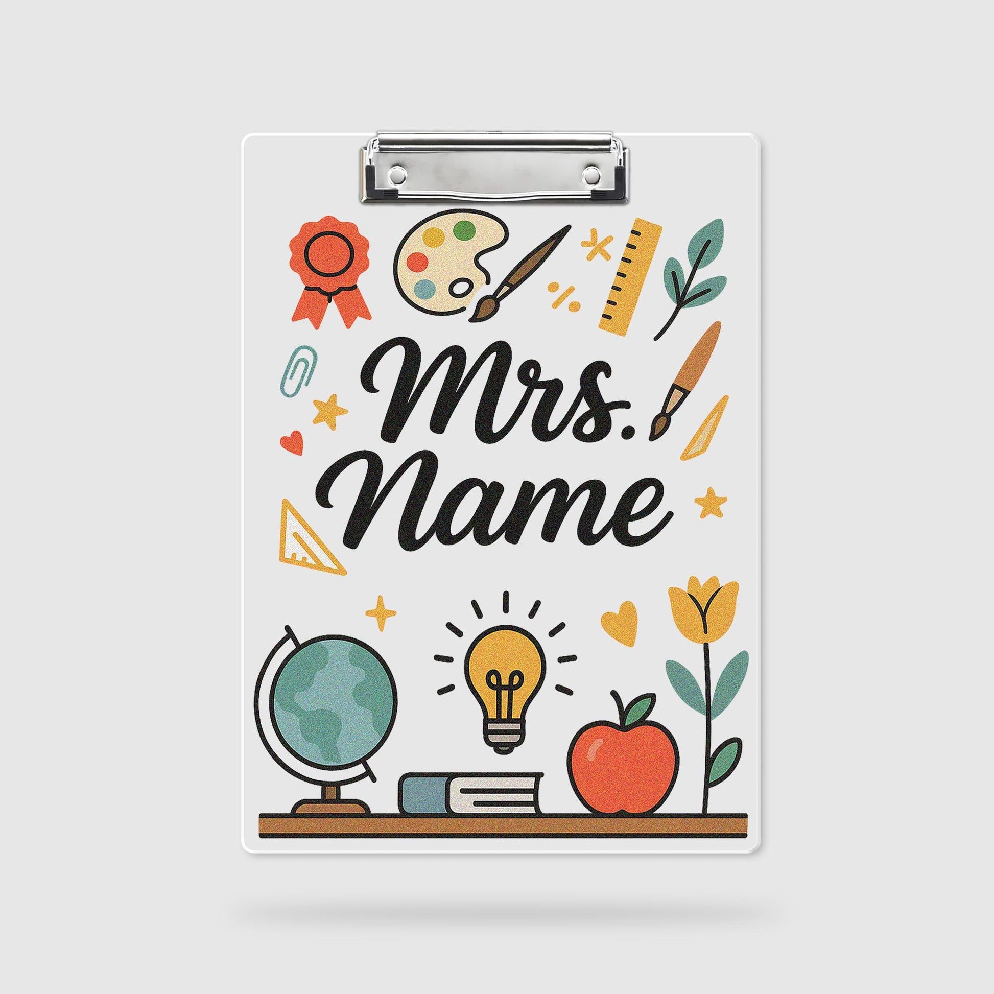 Custom Teacher Clipboard, Personalized Back to School Clipboard, Educational Art Design, Classroom Gift for Teachers and Educators