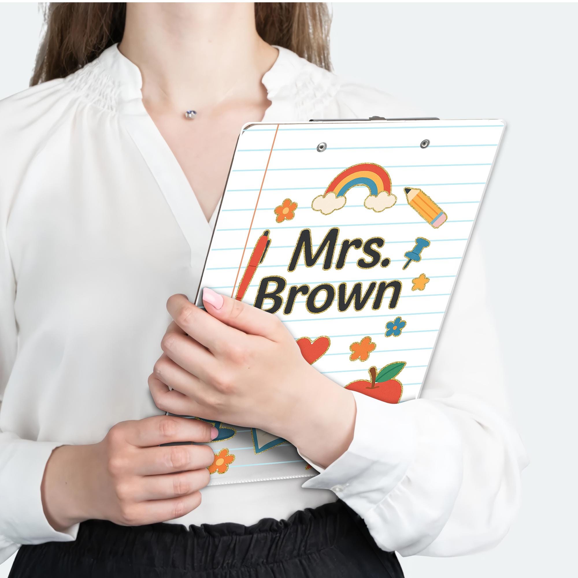 Personalized Teacher Clipboard, Back to School Clipboard with Name, Cute Classroom Supplies Design, Custom Educator Gift