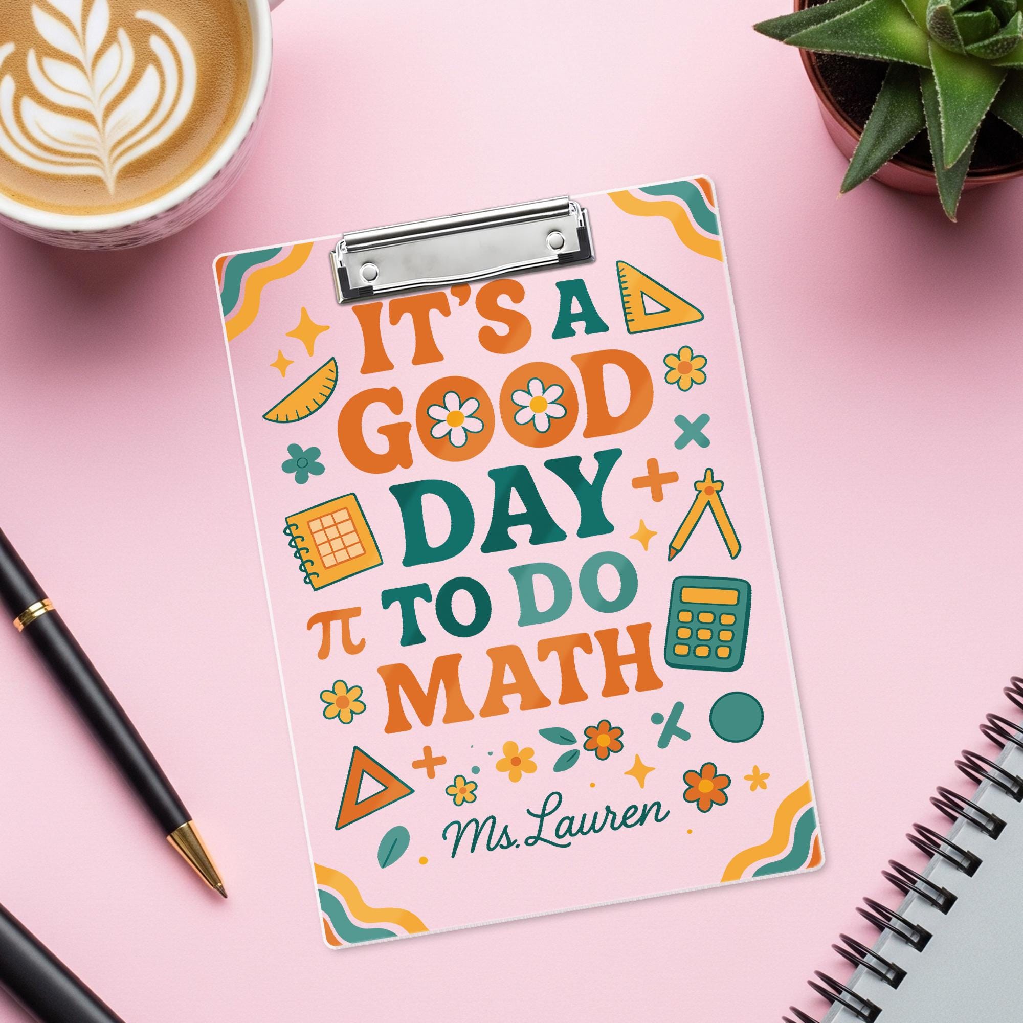Personalized Math Teacher Clipboard, It's a Good Day to Do Math, Custom Back to School Gift, Fun Classroom Clipboard for Educators
