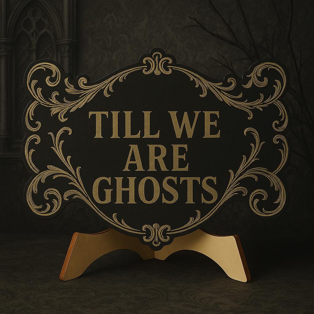 Till We Are Ghosts Wooden Sign, Gothic Halloween Decor, Spooky Romance Plaque, Dark Love Tabletop Accent, spooky Home Display