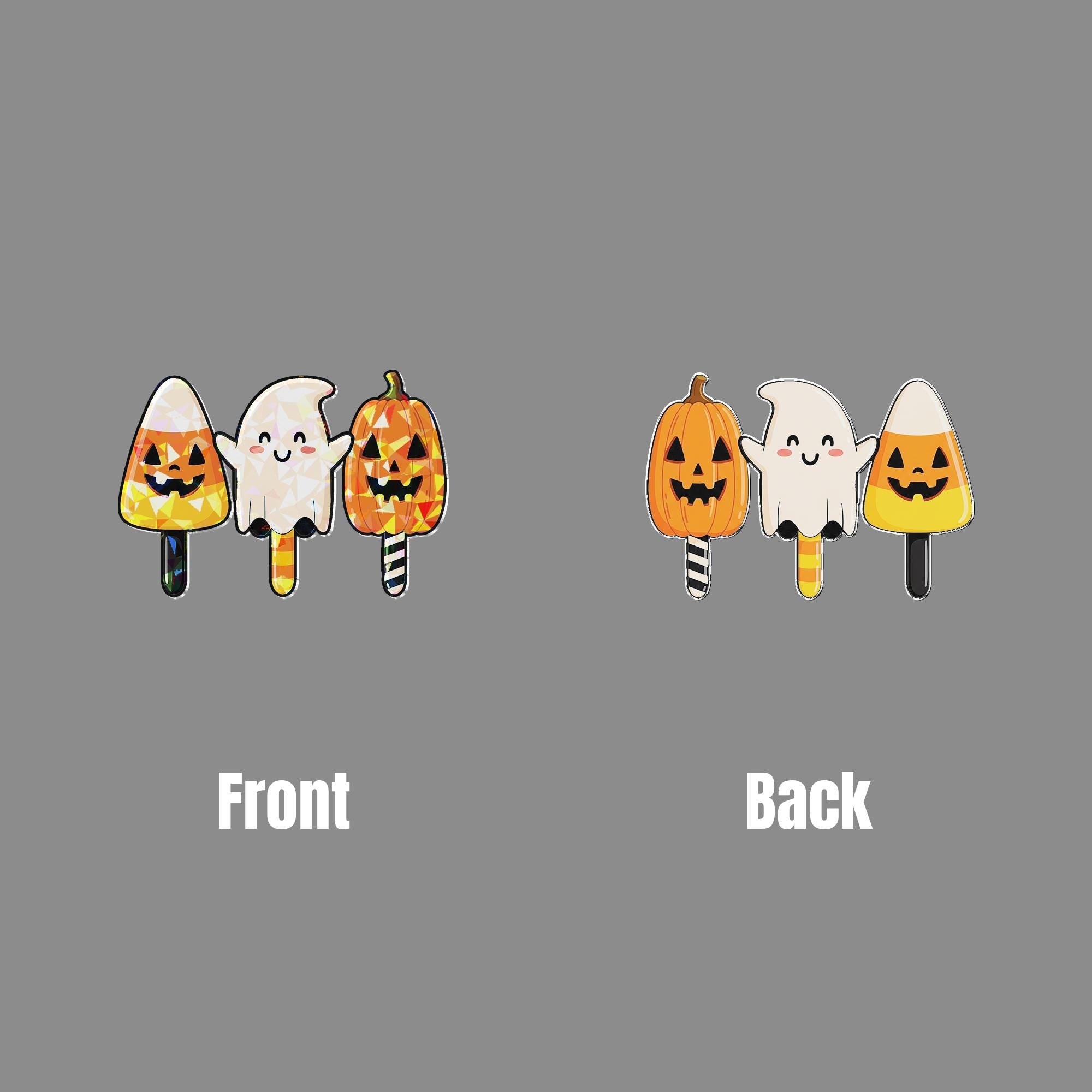 Halloween Ice Cream Suncatcher Set, Cute Ghost Pumpkin Candycorn Decor, Trick or Treat Window Hanging, Spooky Fall Decoration, Home Decor