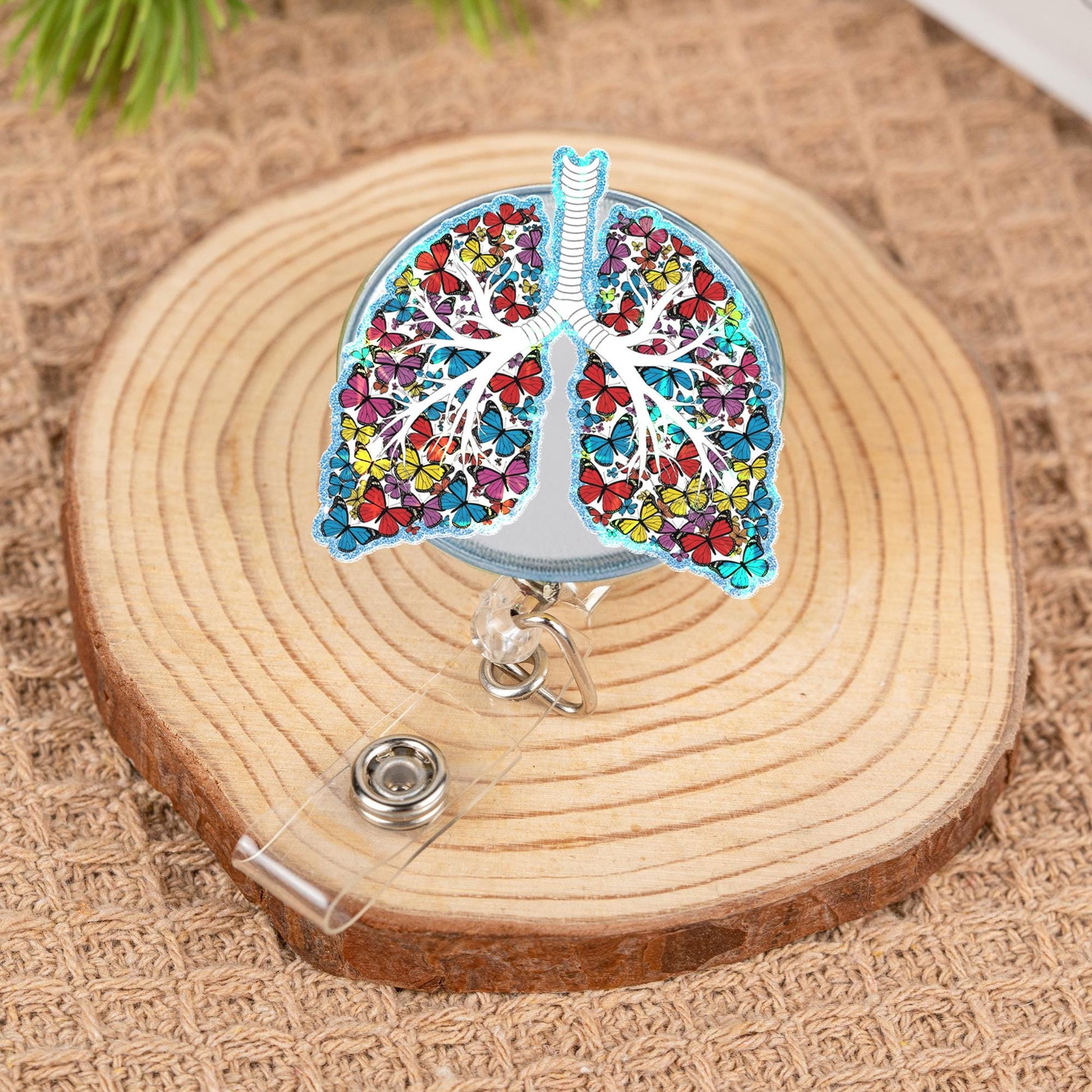 Floral Lungs Badge Reel, Respiratory Nurse ID Clip, Pulmonologist Gift, Cute Medical Badge Holder, Colorful Anatomy Accessory, Nurse Gift
