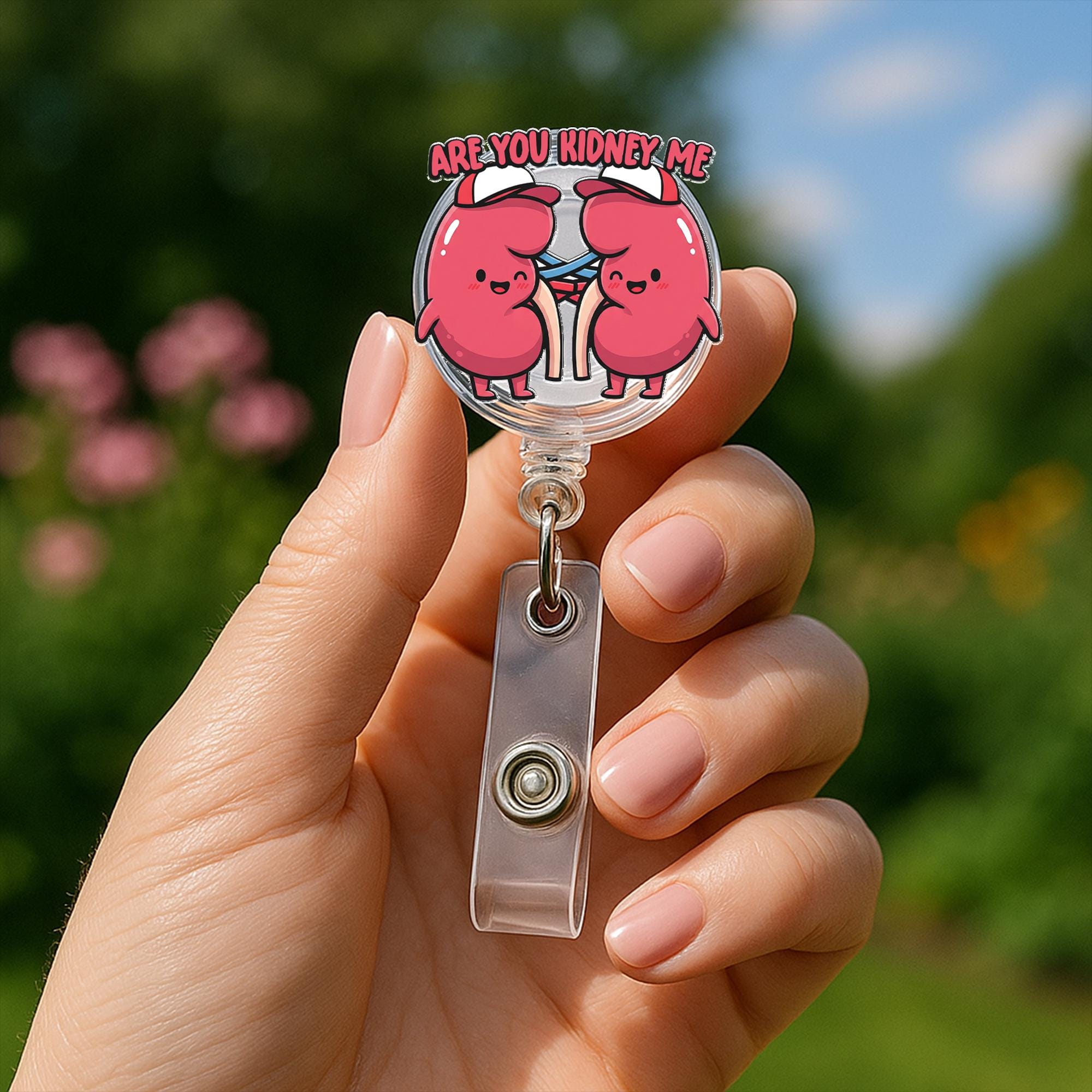 Funny Kidney Badge Reel, Are You Kidney Me ID Clip, Cute Medical Accessory, Nephrology Nurse Gift, Urology Badge Holder, Nurse Badge Reel