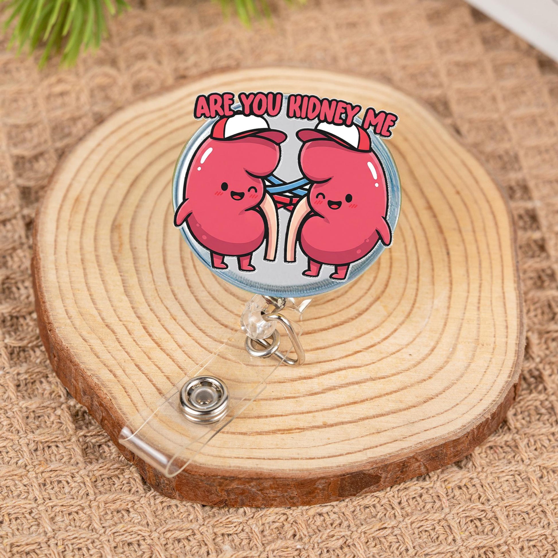Funny Kidney Badge Reel, Are You Kidney Me ID Clip, Cute Medical Accessory, Nephrology Nurse Gift, Urology Badge Holder, Nurse Badge Reel