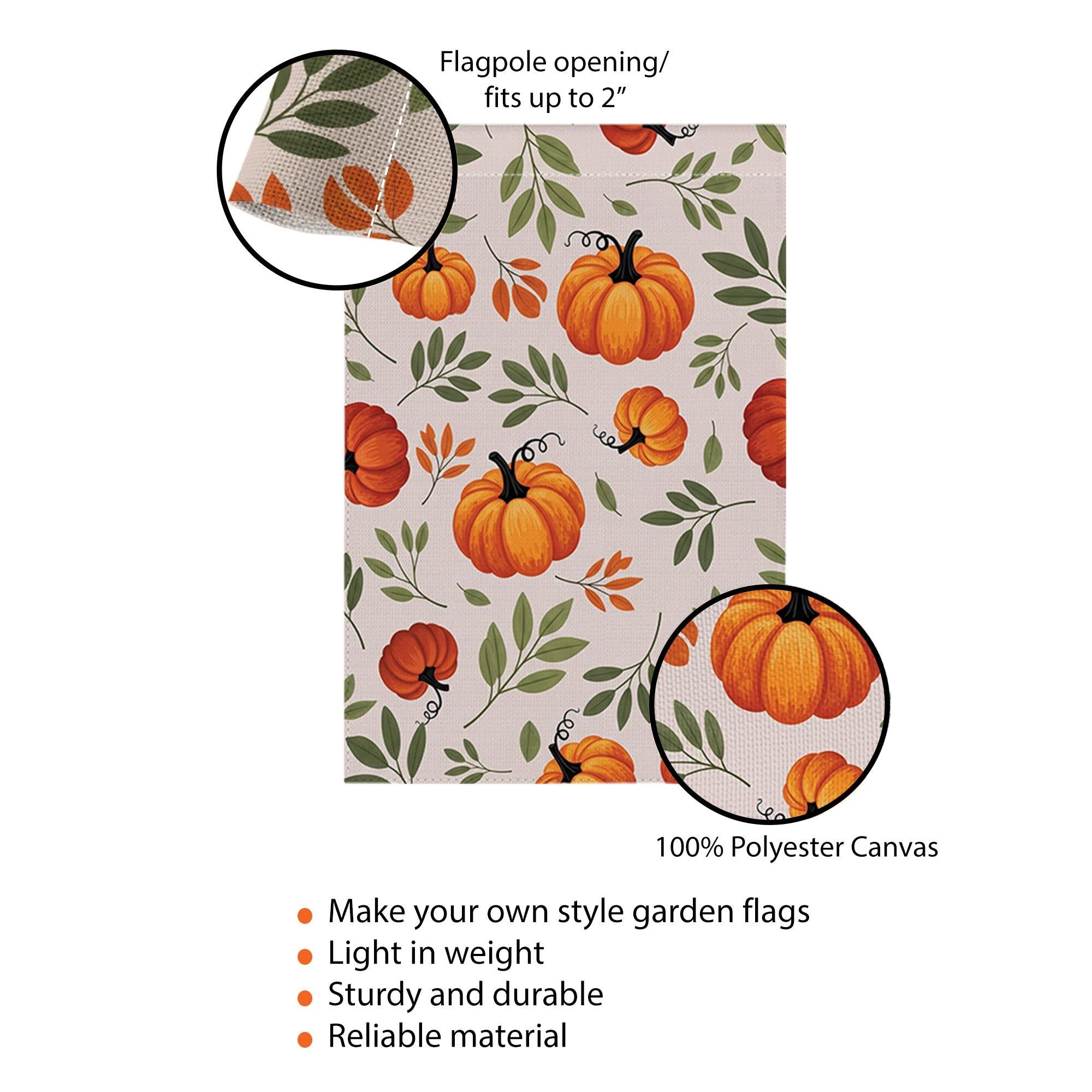 Fall Pumpkin Garden Flag – Autumn Leaves Yard Decor – Halloween Outdoor Decoration – Rustic Harvest Seasonal Welcome Sign for Porch or Lawn