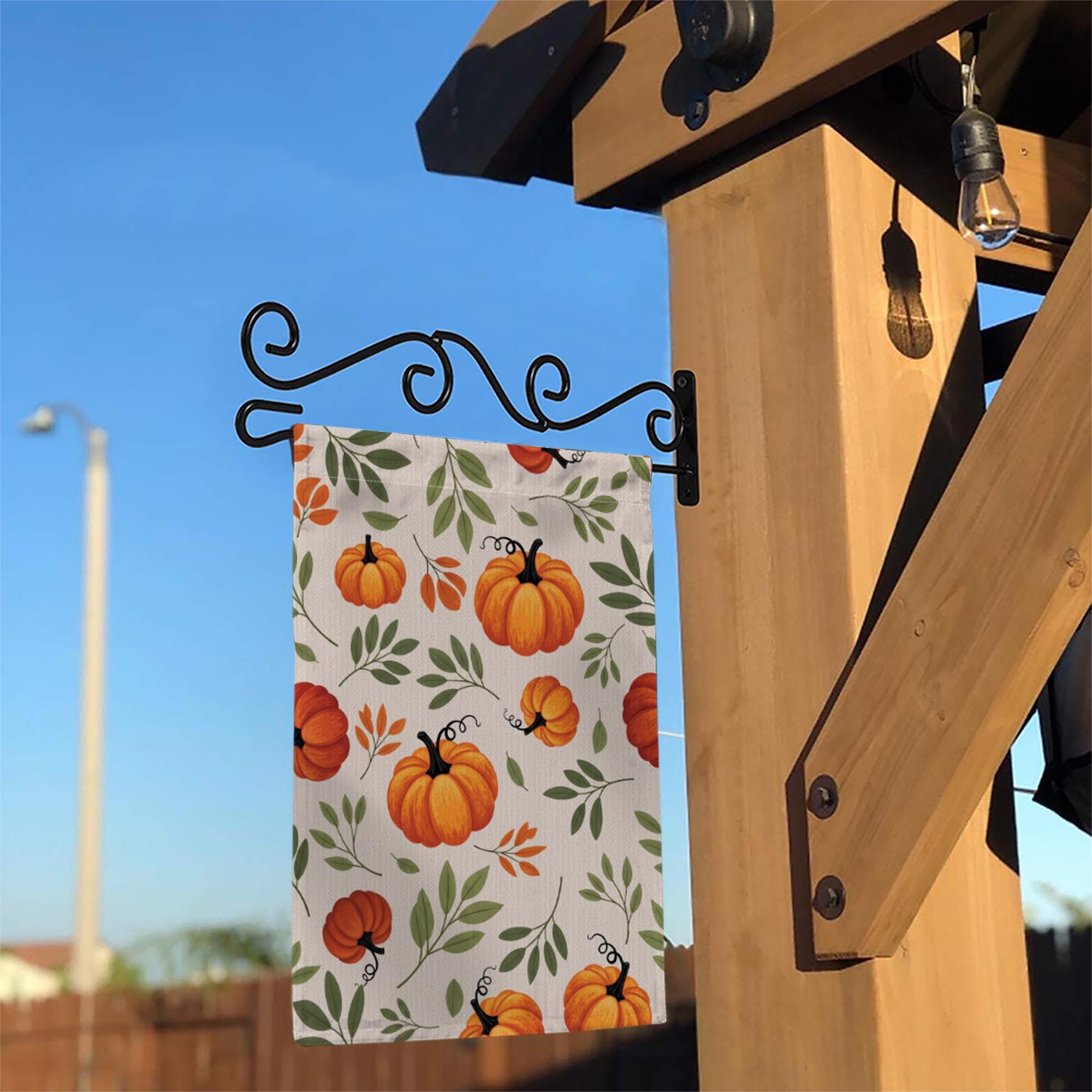 Fall Pumpkin Garden Flag – Autumn Leaves Yard Decor – Halloween Outdoor Decoration – Rustic Harvest Seasonal Welcome Sign for Porch or Lawn
