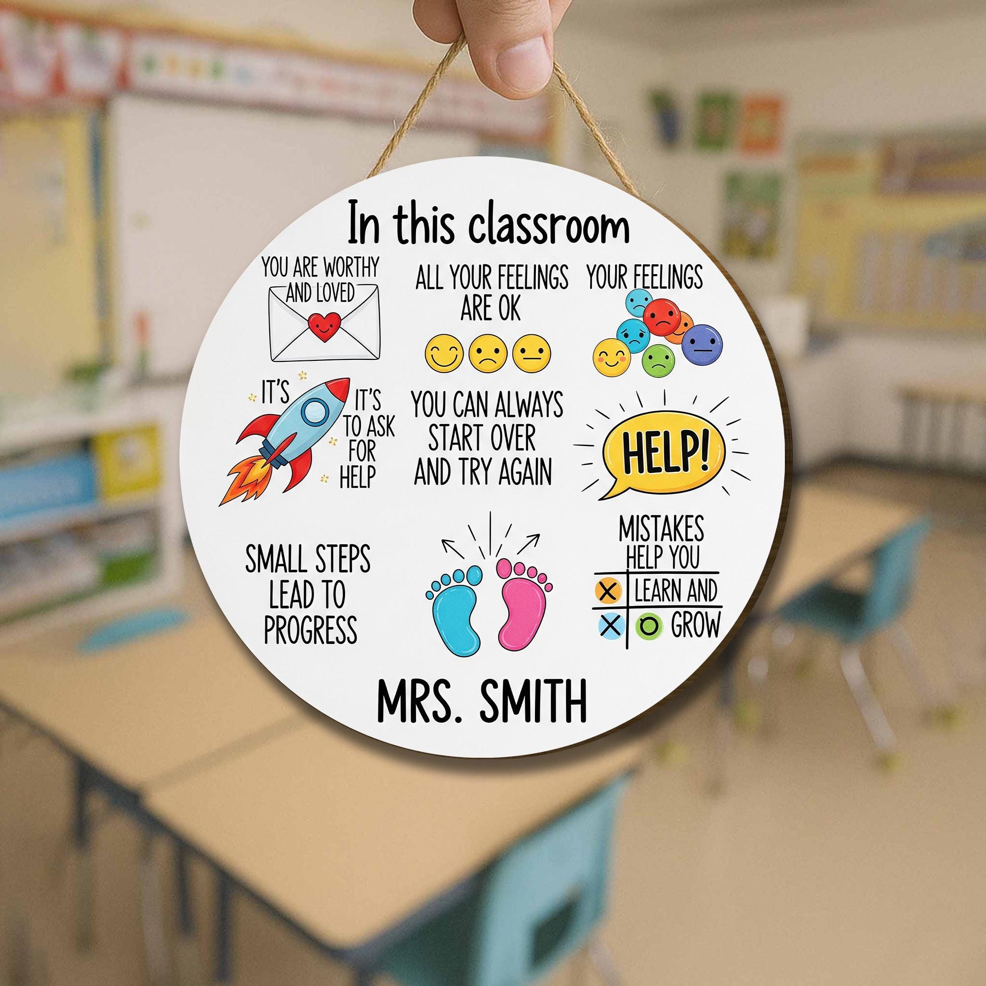 Personalized Teacher Sign, Teacher Door Sign, Classroom Door Hanger, Back To School Sign Gift, Special Education Welcome Sign, SPED Sign