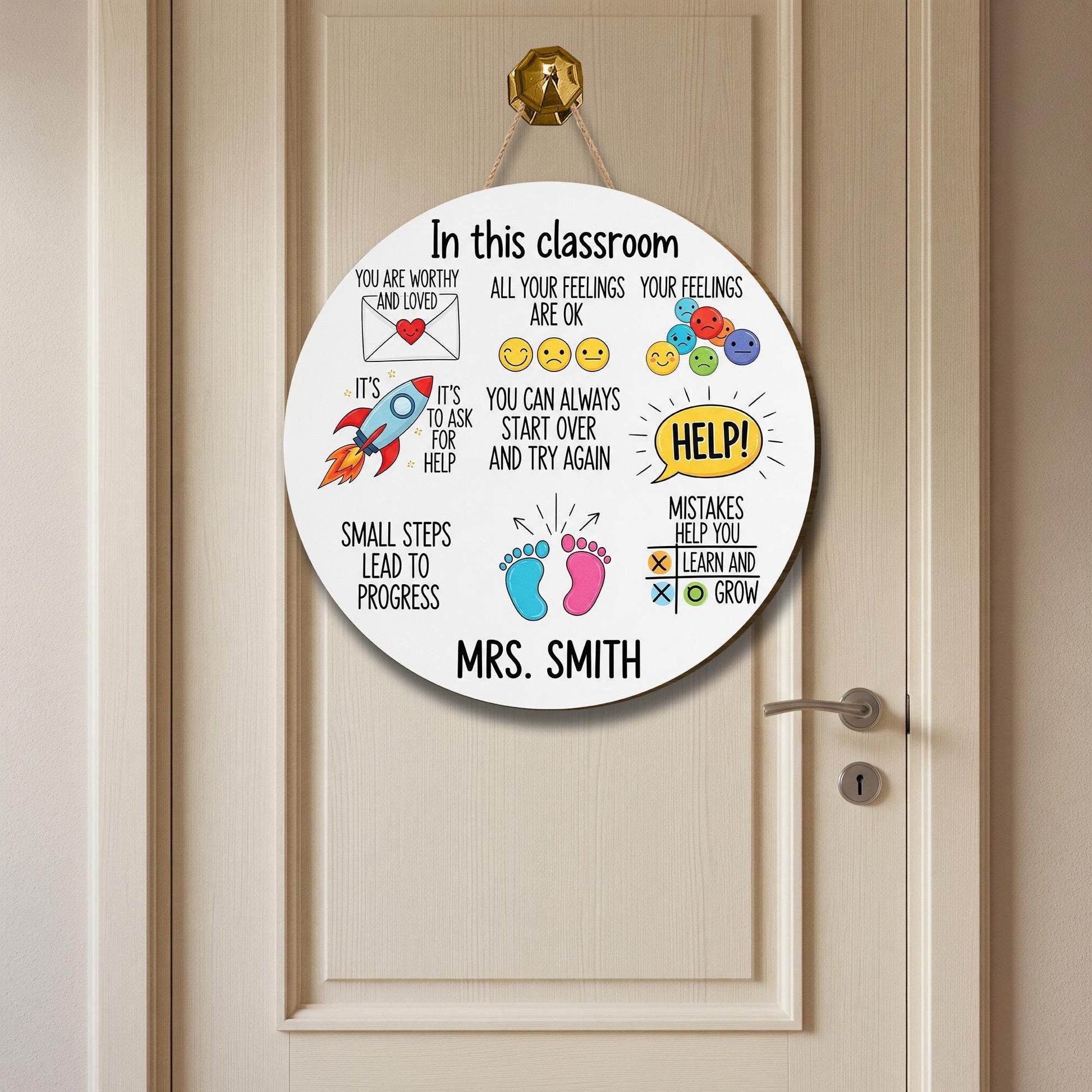 Personalized Teacher Sign, Teacher Door Sign, Classroom Door Hanger, Back To School Sign Gift, Special Education Welcome Sign, SPED Sign