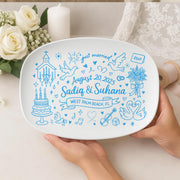 Custom Wedding Platter – Personalized Just Married Gift with Names, Date & Location – Engagement or Anniversary Keepsake Plate, DECOR only