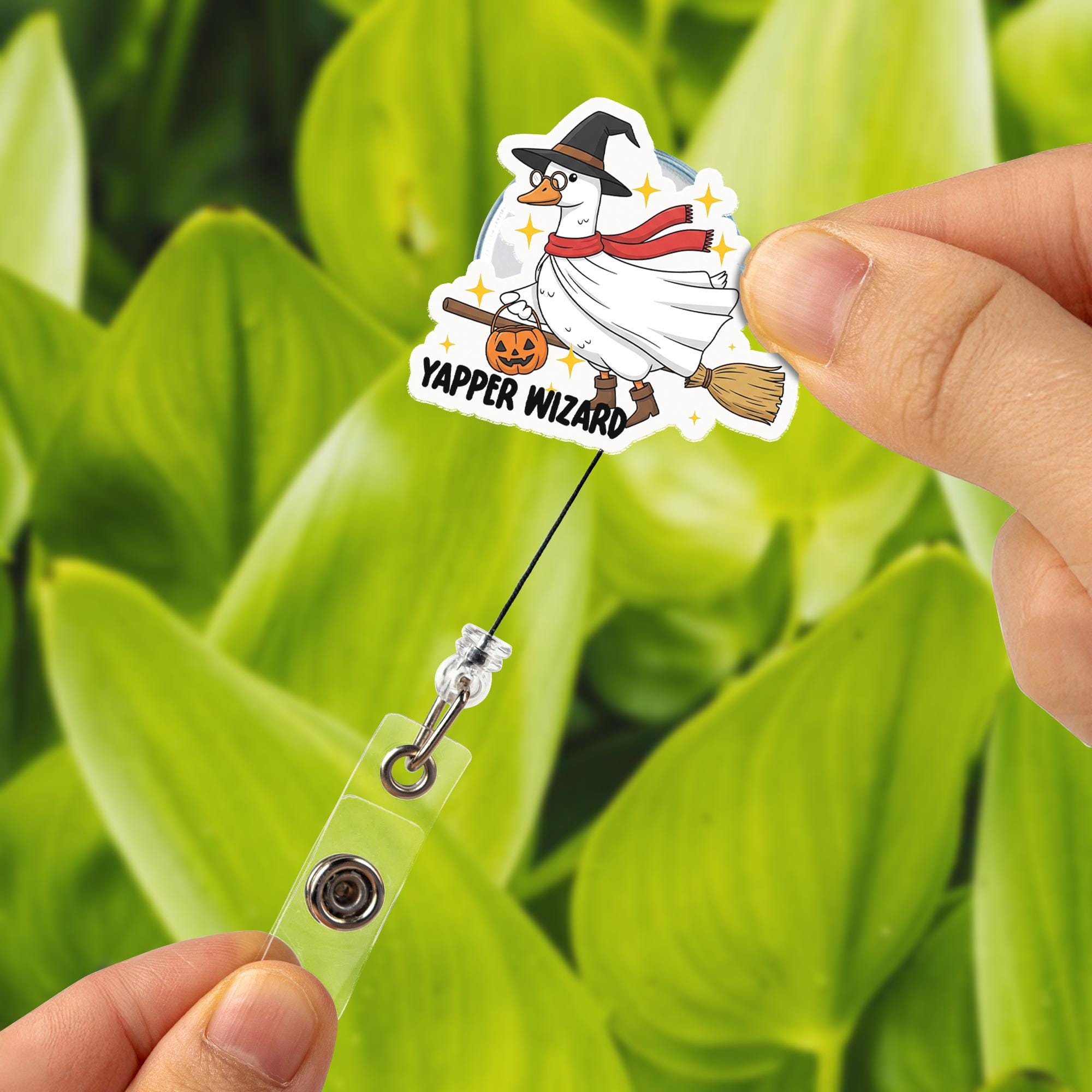 Wizard Goose Badge Reel, Halloween Goose ID Clip, Funny Nurse Badge Holder, Witch Goose Accessory, Yapper Wizard Gift Idea, Nurse Gift Idea
