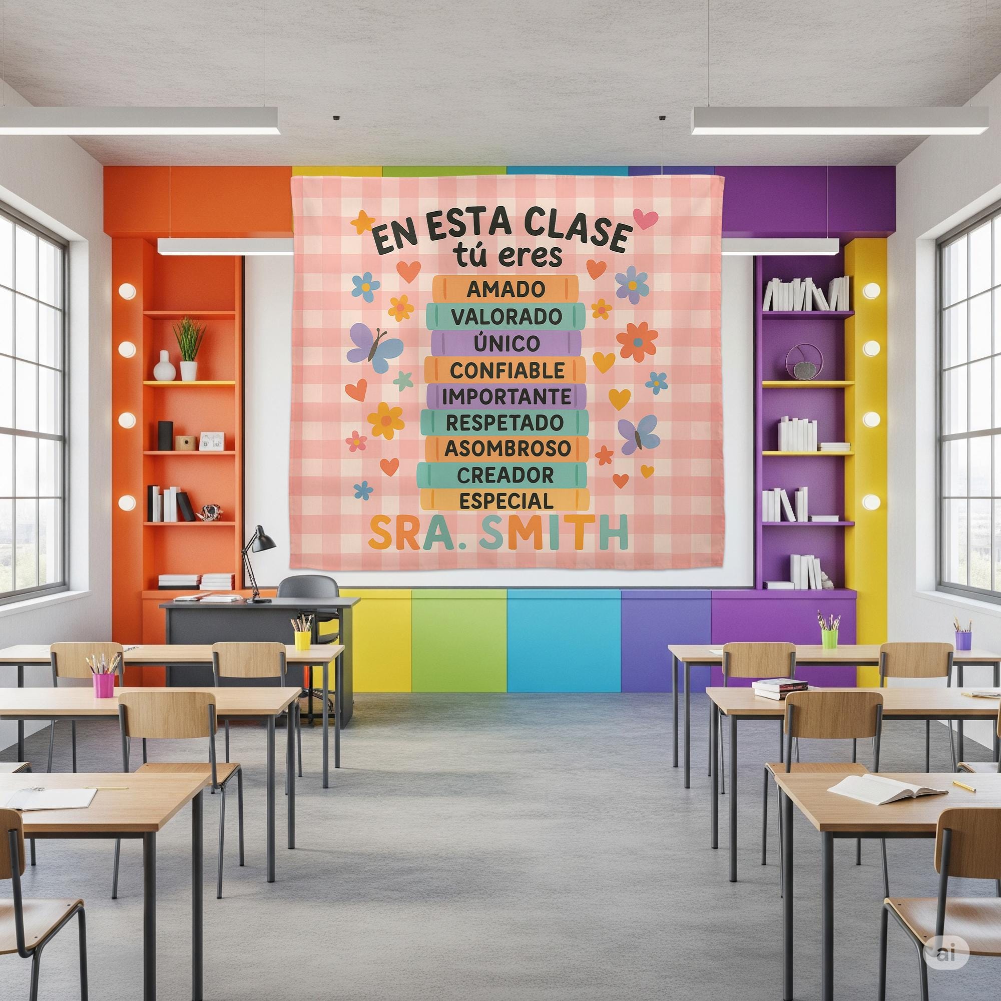 Spanish Classroom Tapestry, En Esta Clase Tú Eres Banner, Motivational Teacher Wall Decor, Back to School Classroom Sign, Spanish Teacher
