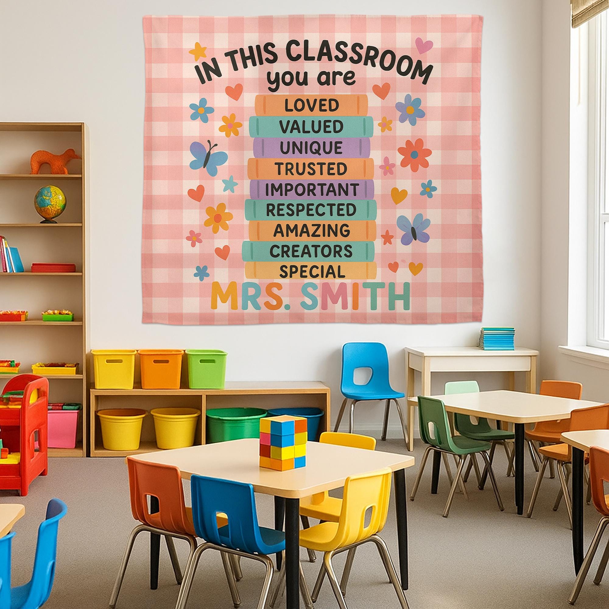Classroom Tapestry Decor, In This Classroom You Are Banner, Teacher Wall Sign, Back to School Motivational Poster for Students