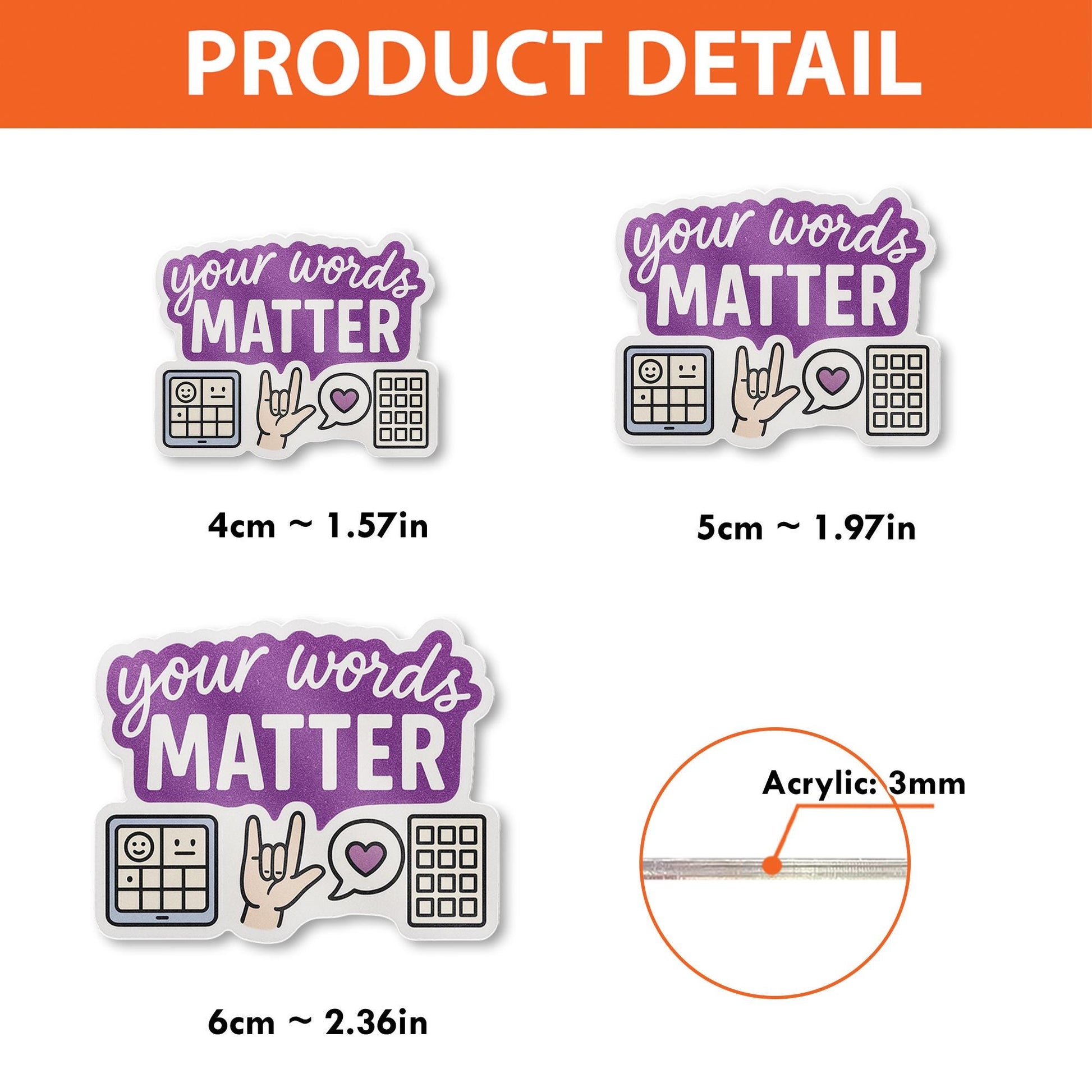 Your Words Matter Badge Reel, AAC Speech Therapy ID Holder, Cute Retractable Name Tag Clip, SLP Teacher Lanyard Accessory
