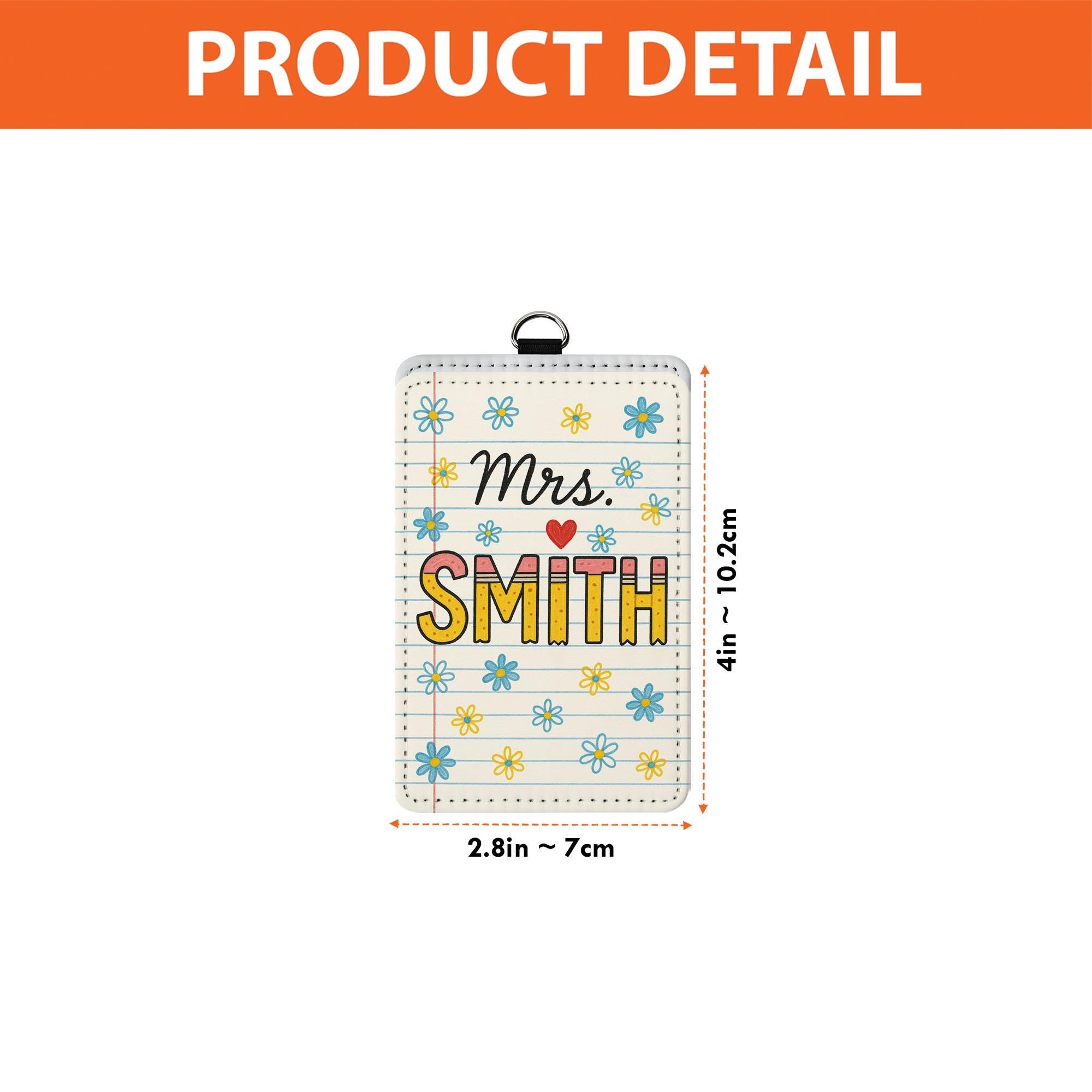 Teacher ID Badge Holder, Cute Floral Name Tag, Classroom Lanyard for Women, Personalized Teacher Gift, Back to School Accessory