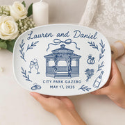Custom Wedding Venue Platter – Personalized Decorative Keepsake Plate with Names, Date & Location – Wedding Gift – Reception DECOR only