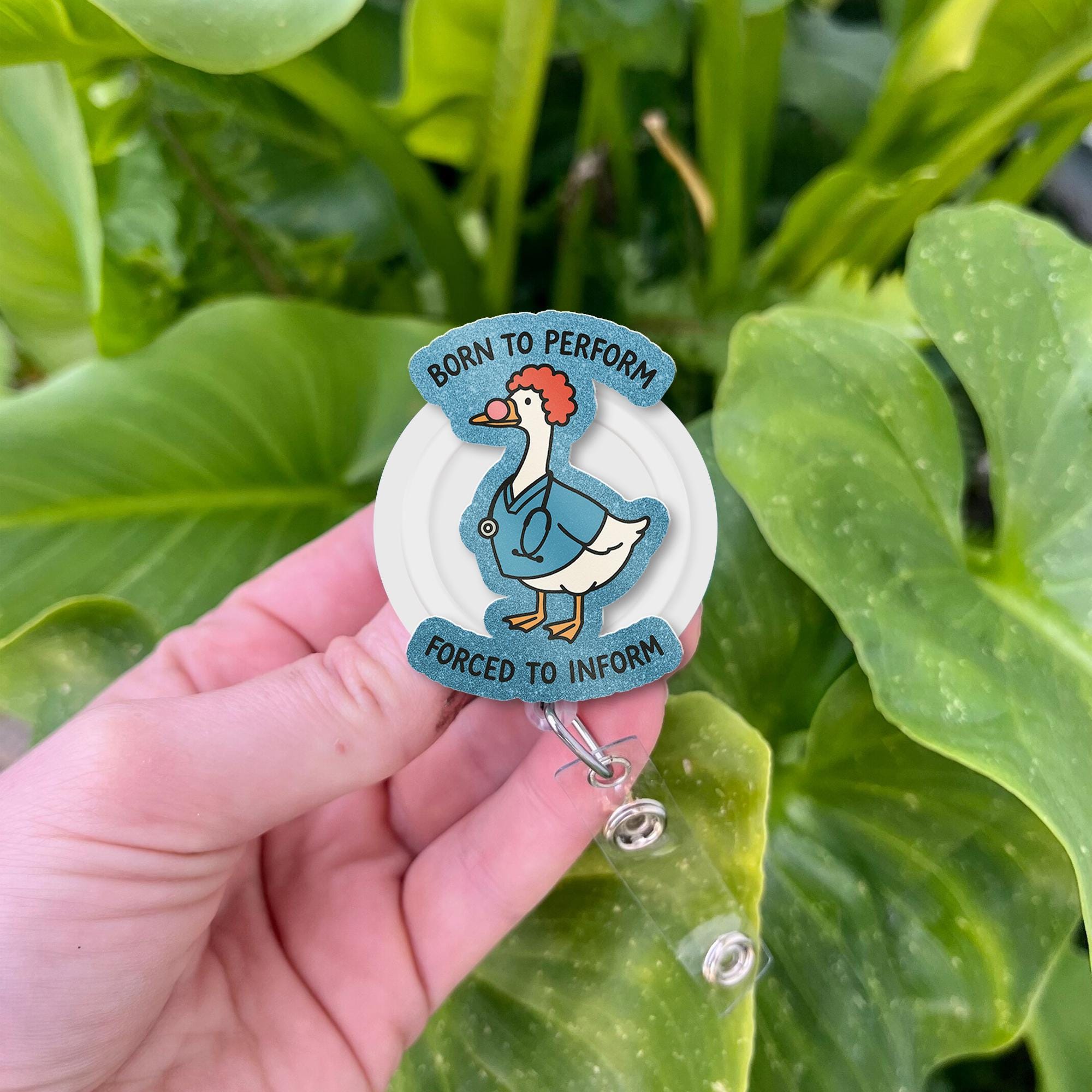 Funny Silly Goose Nurse Badge Reel, Goose ID Badge Holder, Medical Humor Retractable Reel, Cute Animal Stethoscope Clip, RN Office Gift