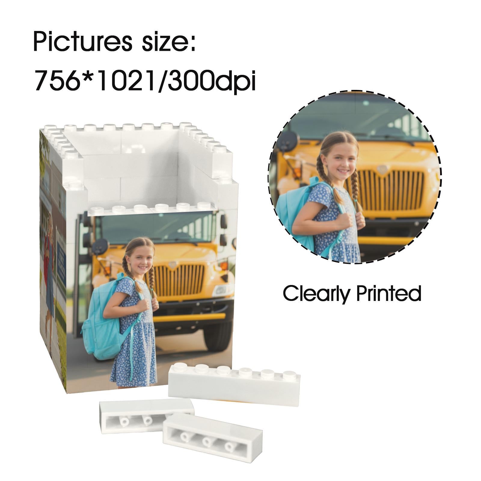 Custom Photo Pencil Holder, Kid First Day of School Keepsake, Brick Pen Organizer, Personalized Desk Gift for , Student, Photo Brick Pen Pot