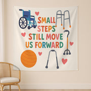 Physical Therapy Tapestry, PT Office Wall Art, Small Steps Motivational Decor, Rehab Clinic Poster, Therapist Gift Idea, Motivational Decor