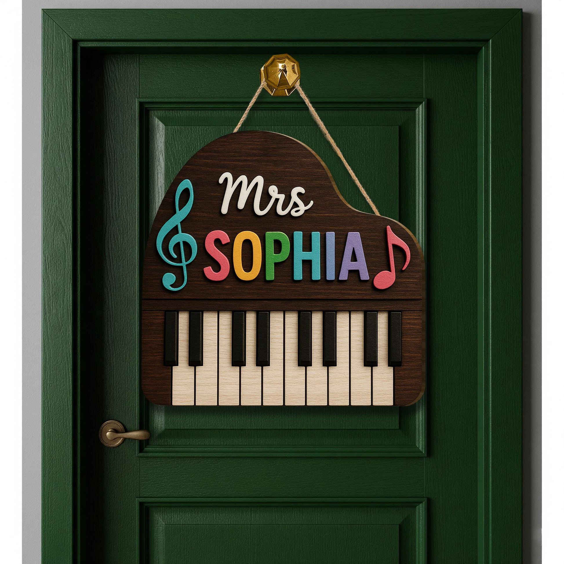 Custom Music Teacher Door Sign, Personalized Piano Name Plaque, Wooden Classroom Decor, Gift for Choir or Band Instructor, Back To School