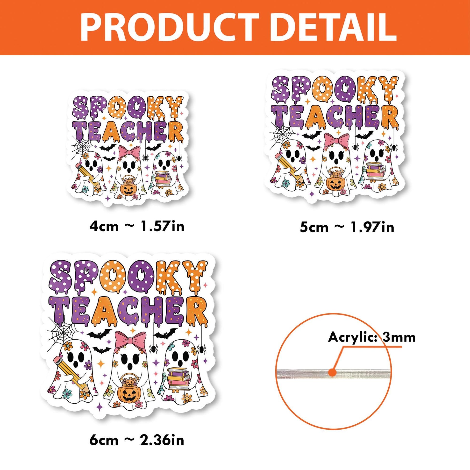 Spooky Teacher Badge Reel, Halloween Ghost ID Clip, Cute Fall Name Tag for Teachers, Retractable Badge Holder, School Staff Gift