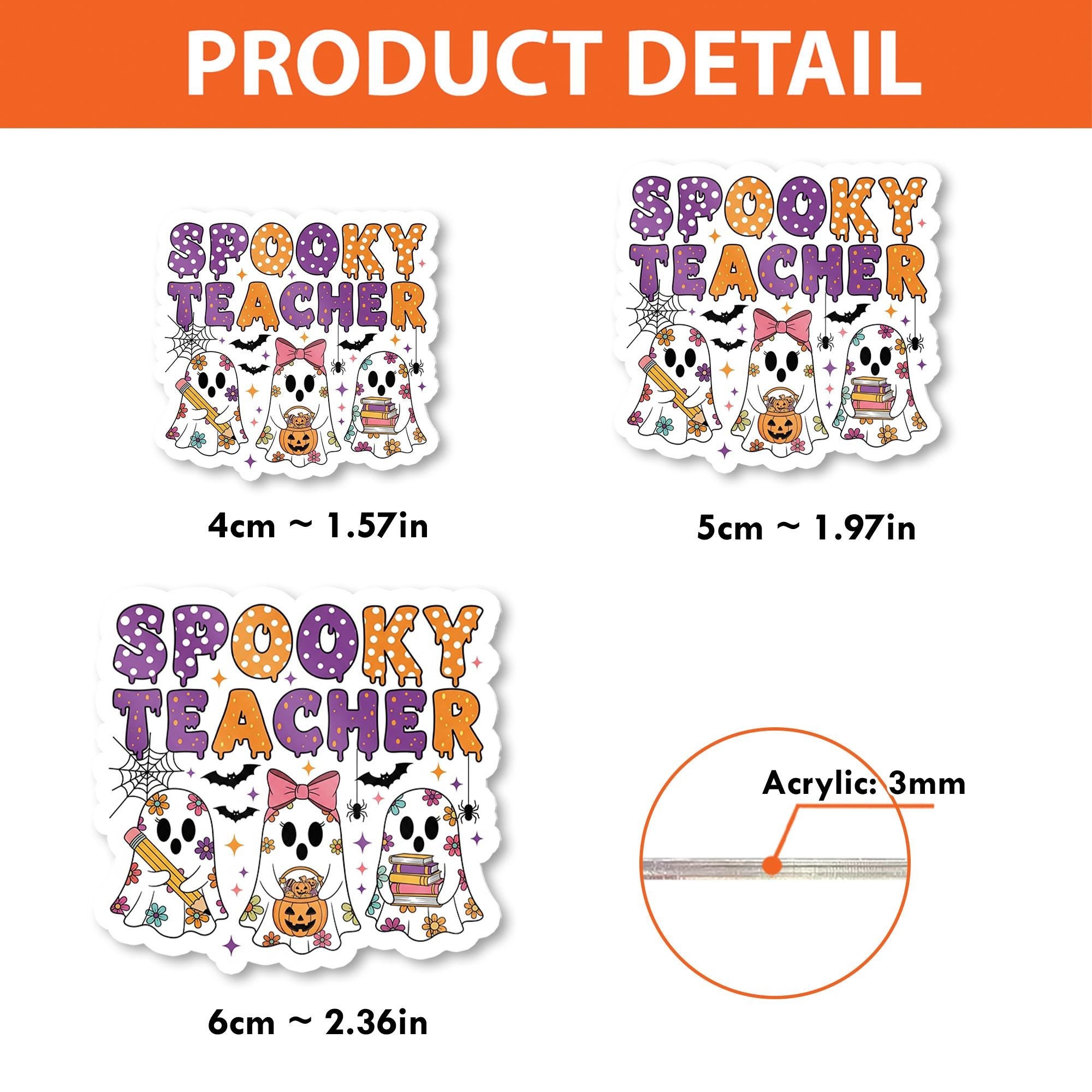 Spooky Teacher Badge Reel, Halloween Ghost ID Clip, Cute Fall Name Tag for Teachers, Retractable Badge Holder, School Staff Gift