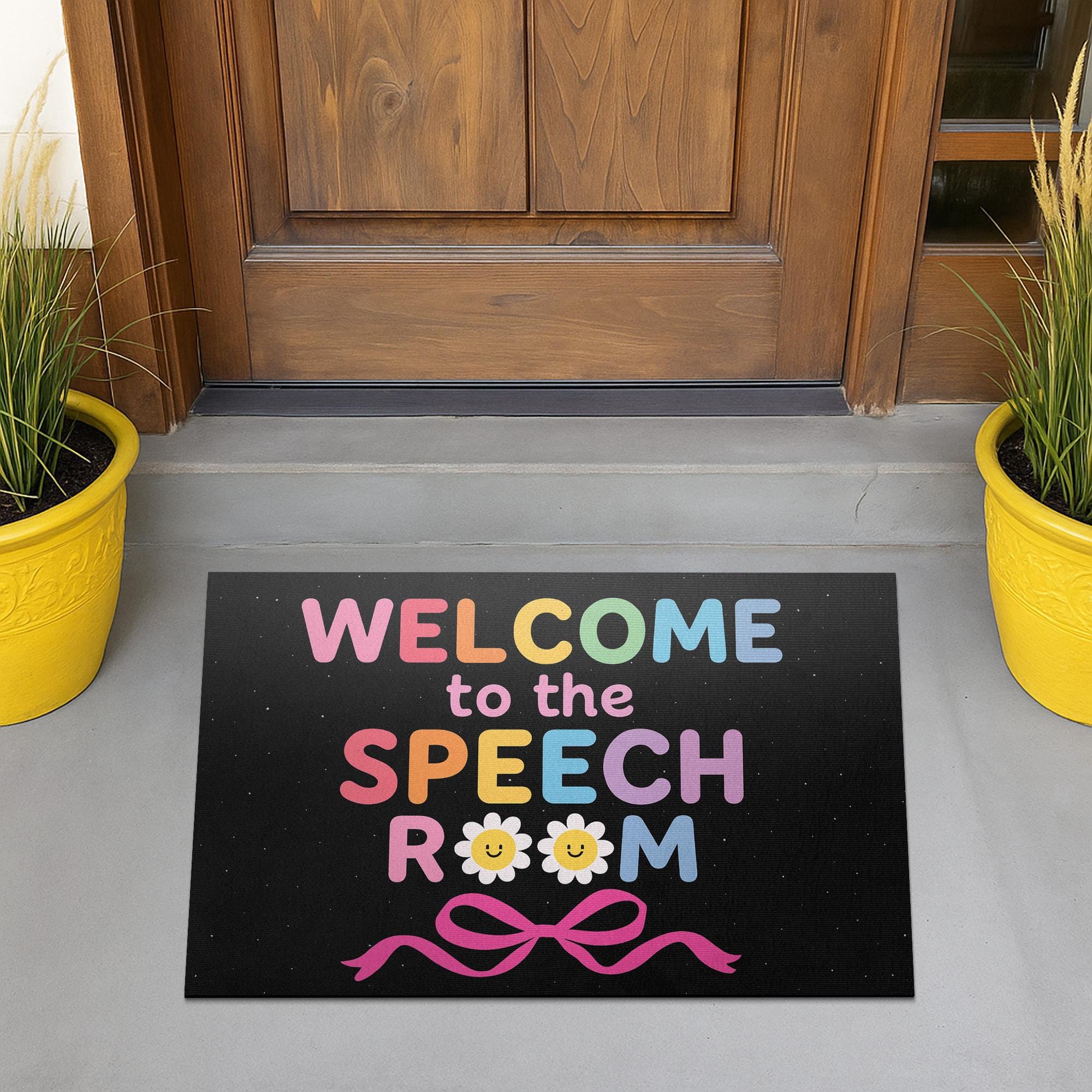 Welcome to the Speech Room Doormat, SLP Classroom Rug, Colorful Speech Therapy Mat, Speech Pathologist Office Decor