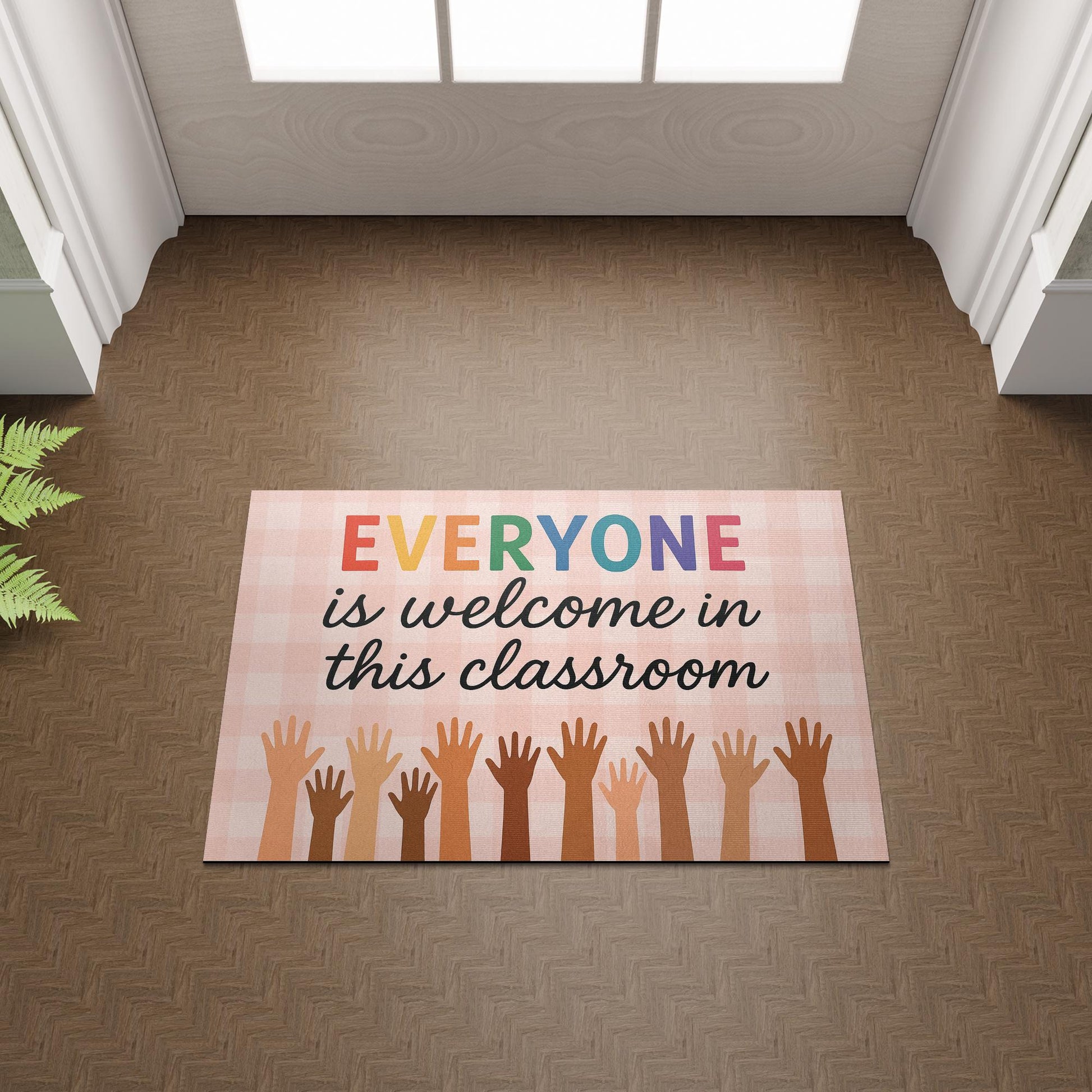 Inclusive Classroom Doormat, Everyone is Welcome Mat, Back to School Teacher Rug, Diversity Door Decor, Classroom Entry Sign