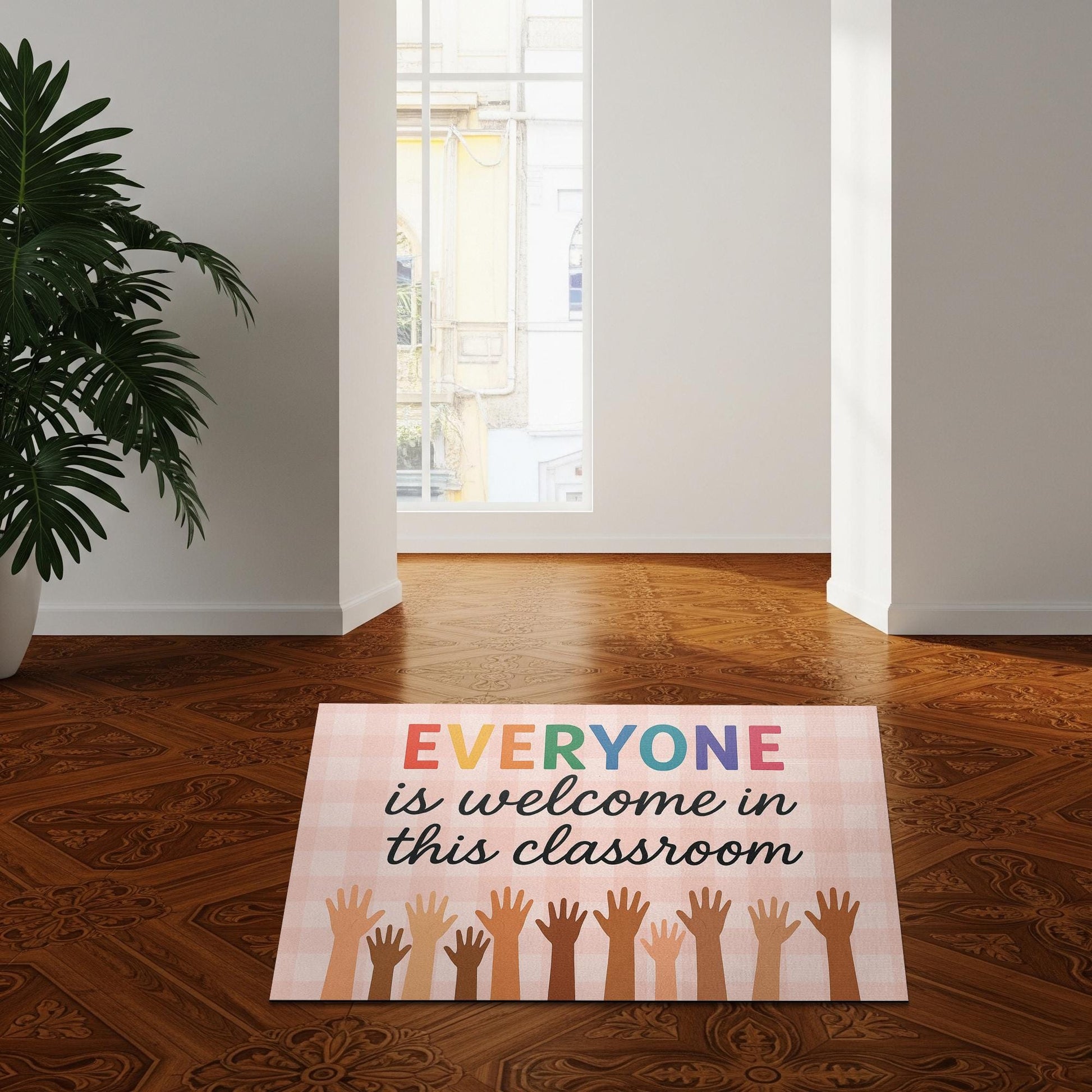 Inclusive Classroom Doormat, Everyone is Welcome Mat, Back to School Teacher Rug, Diversity Door Decor, Classroom Entry Sign