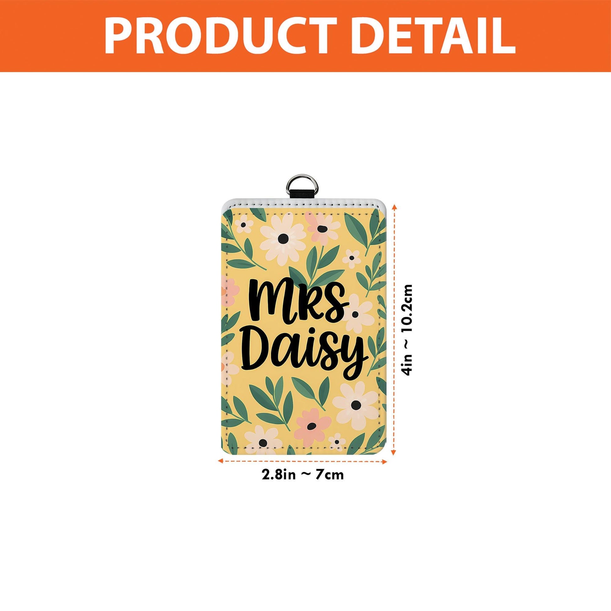 Floral Teacher ID Badge Holder, Personalized Name Tag for Teacher, Cute Pink Flower Lanyard Accessory for Classroom or School