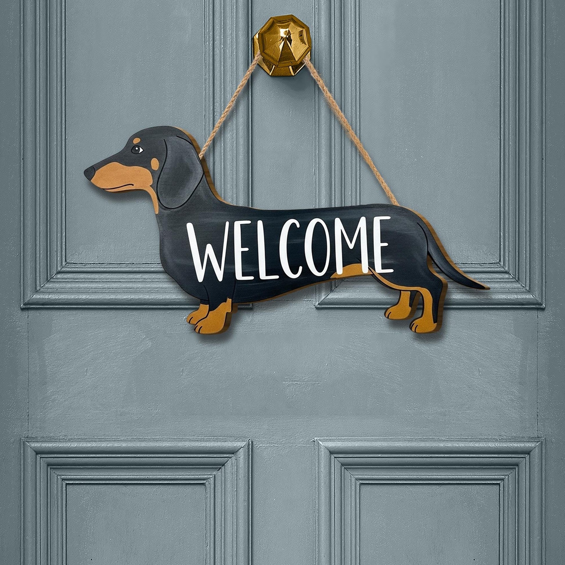 Dachshund Welcome Sign, Wooden Dog Classroom Door Hanger, Wiener Dog Wall Decor, Cute Pet Entry Plaque for Teachers or Home