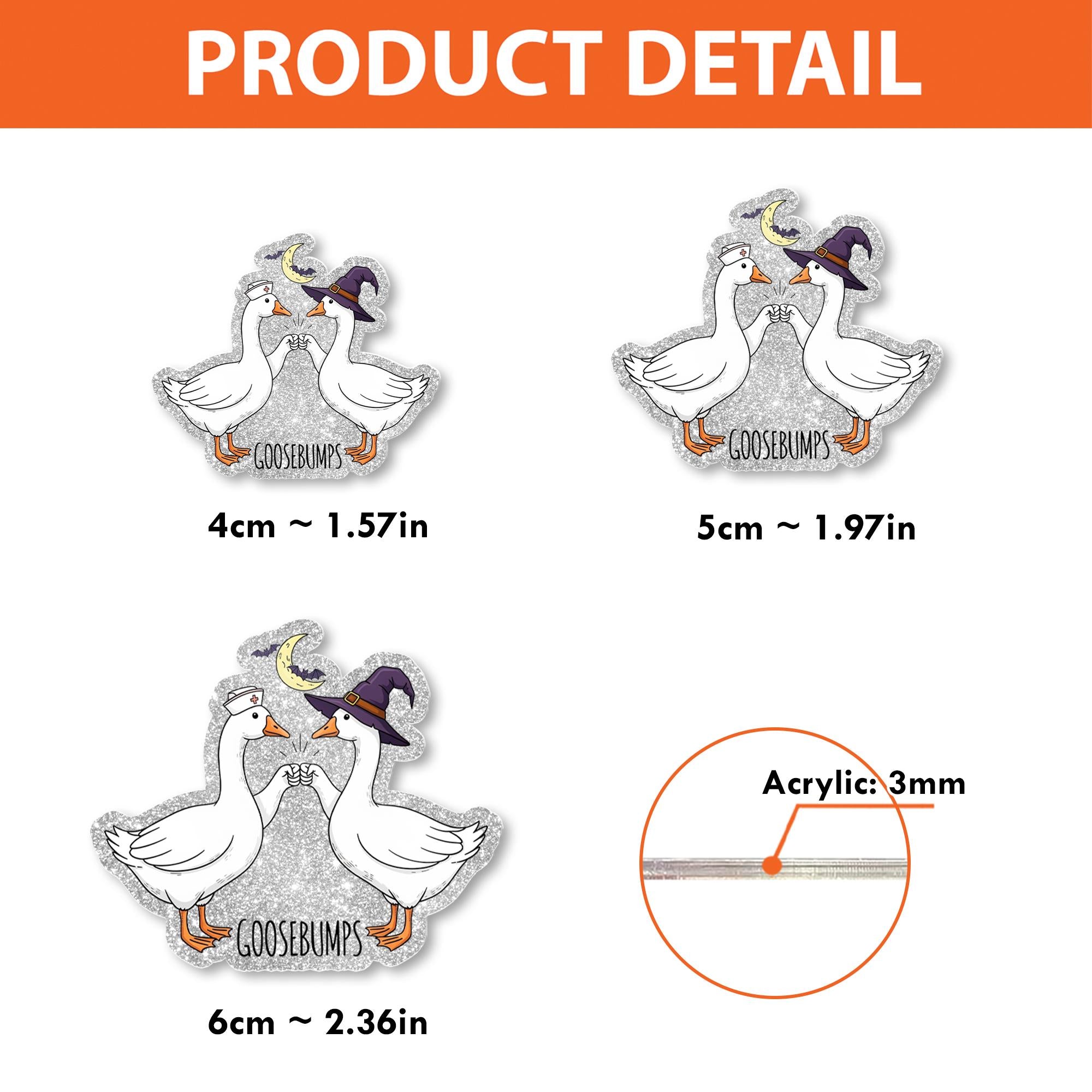 Goosebumps Goose Badge Reel – Cute Halloween ID Clip for Nurses, Funny Fall Animal Badge Holder, Spooky Goose Gift for Coworkers