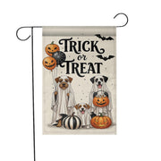 Trick or Treat Dog Garden Flag, Halloween Ghost Dogs Yard Decor, Spooky Pet Lover Banner