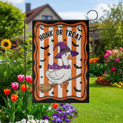 Honk or Treat Halloween Garden Flag – Funny Witch Goose Yard Decor, Cute Farm Animal Spooky Outdoor Sign
