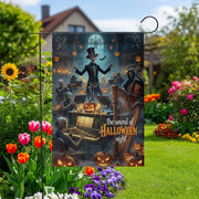 Skeleton Orchestra Halloween Garden Flag – Haunted Concert Yard Decor, Spooky Music Night Pumpkin Display